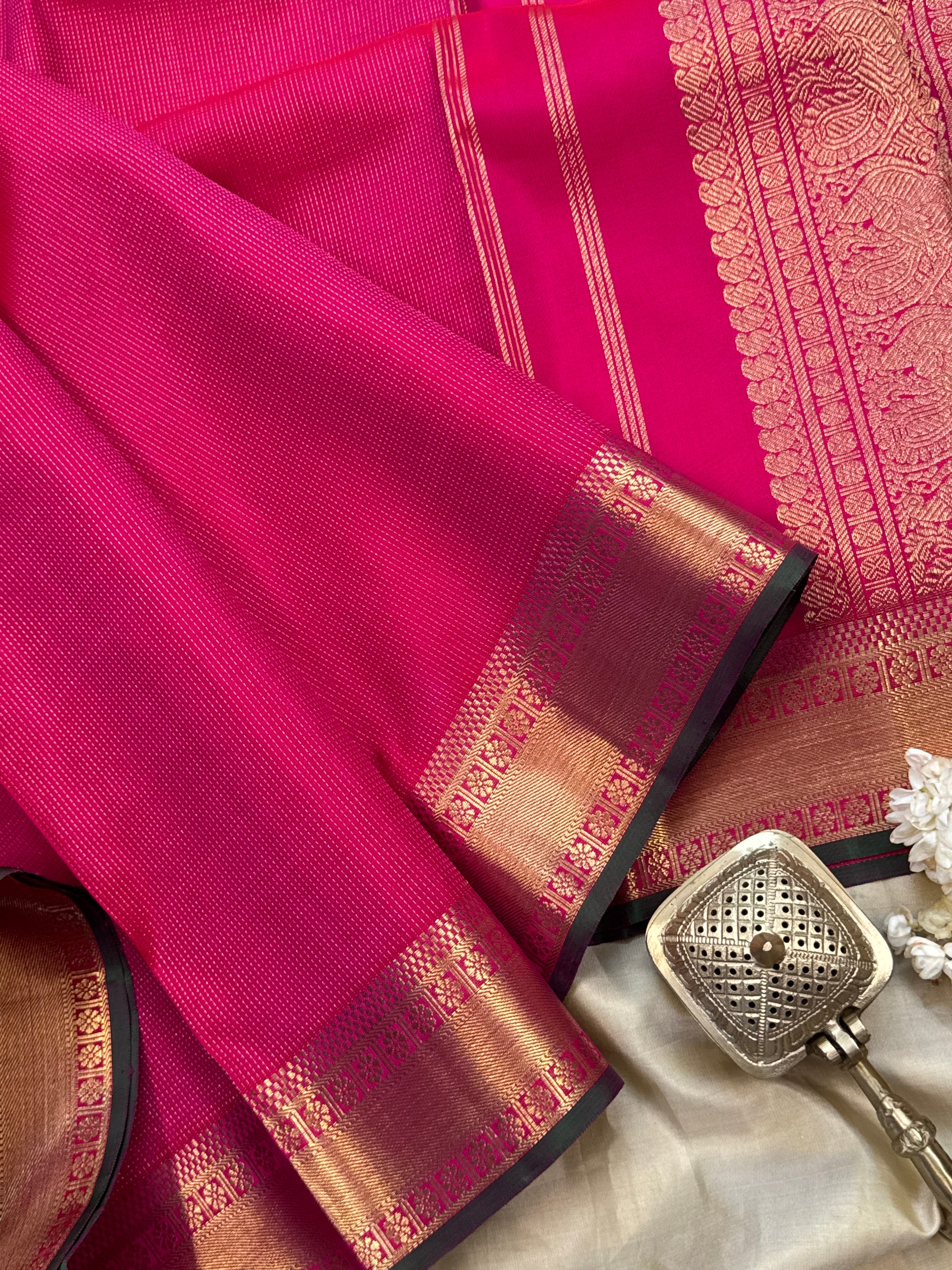 Pink zari ossivanam/ Kanjipuram silk CLSA3514