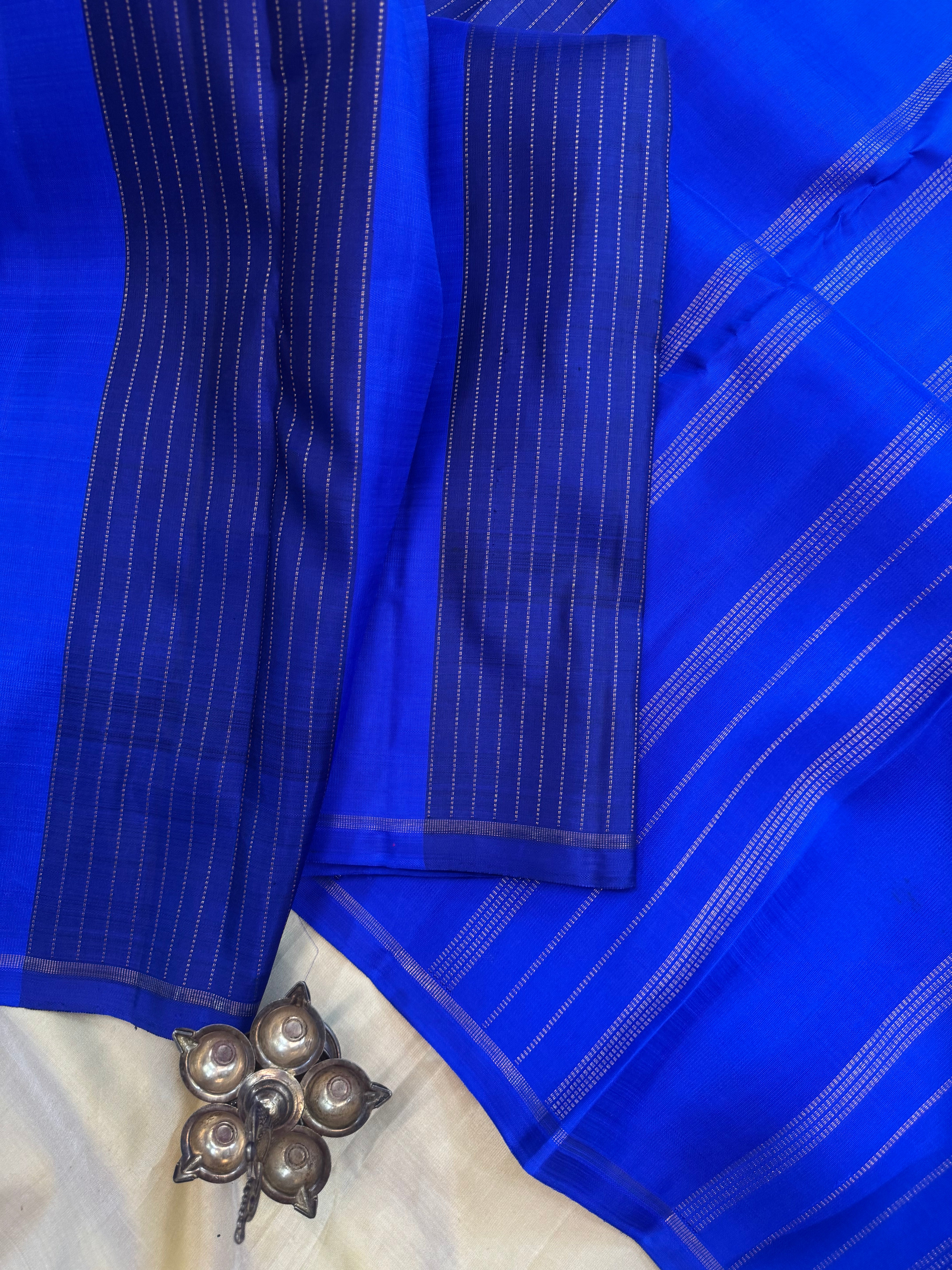 Concept saree blue band kanjipuram silk