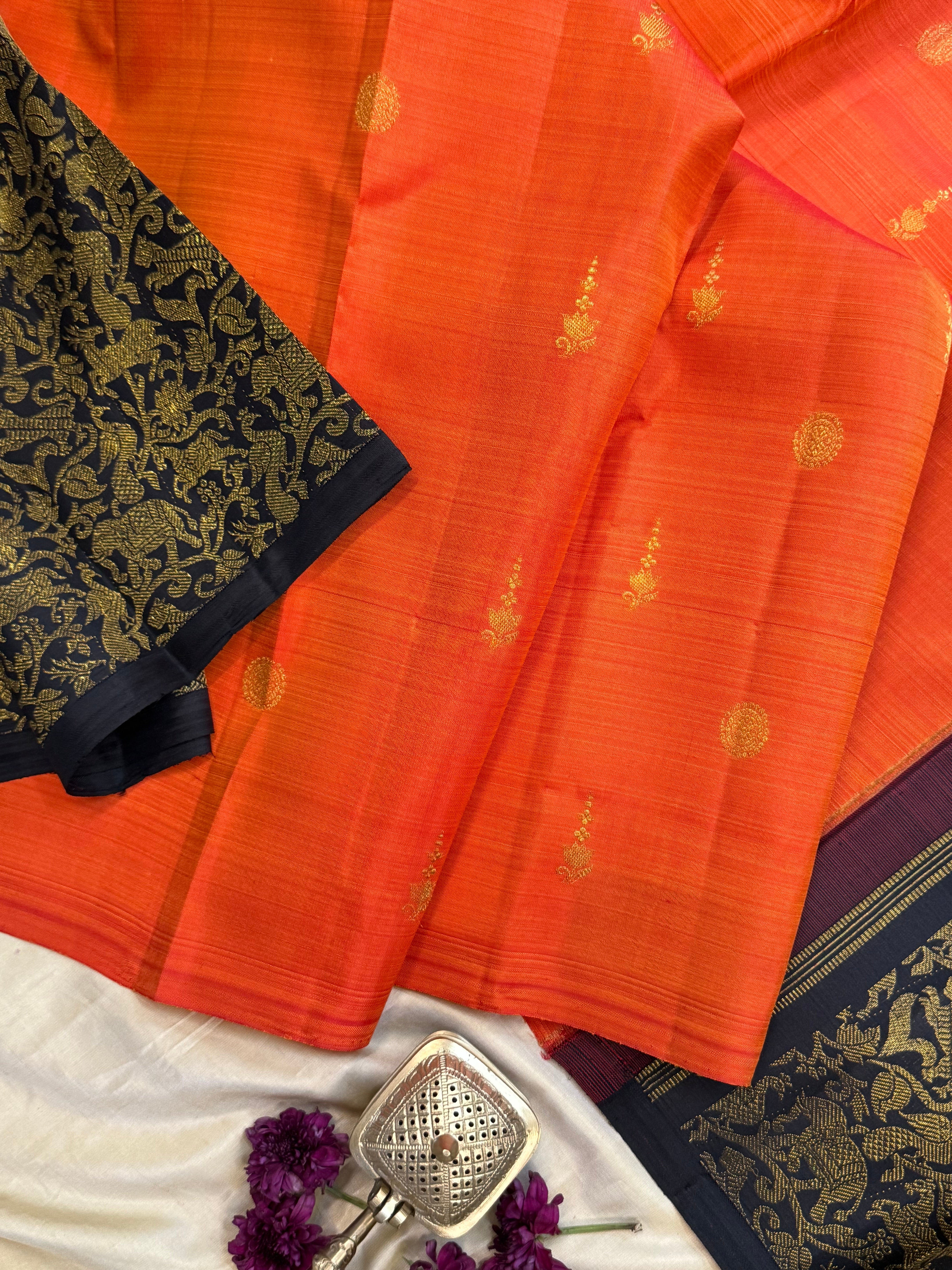 Concept saree  Ornage / Kanjipuram silk