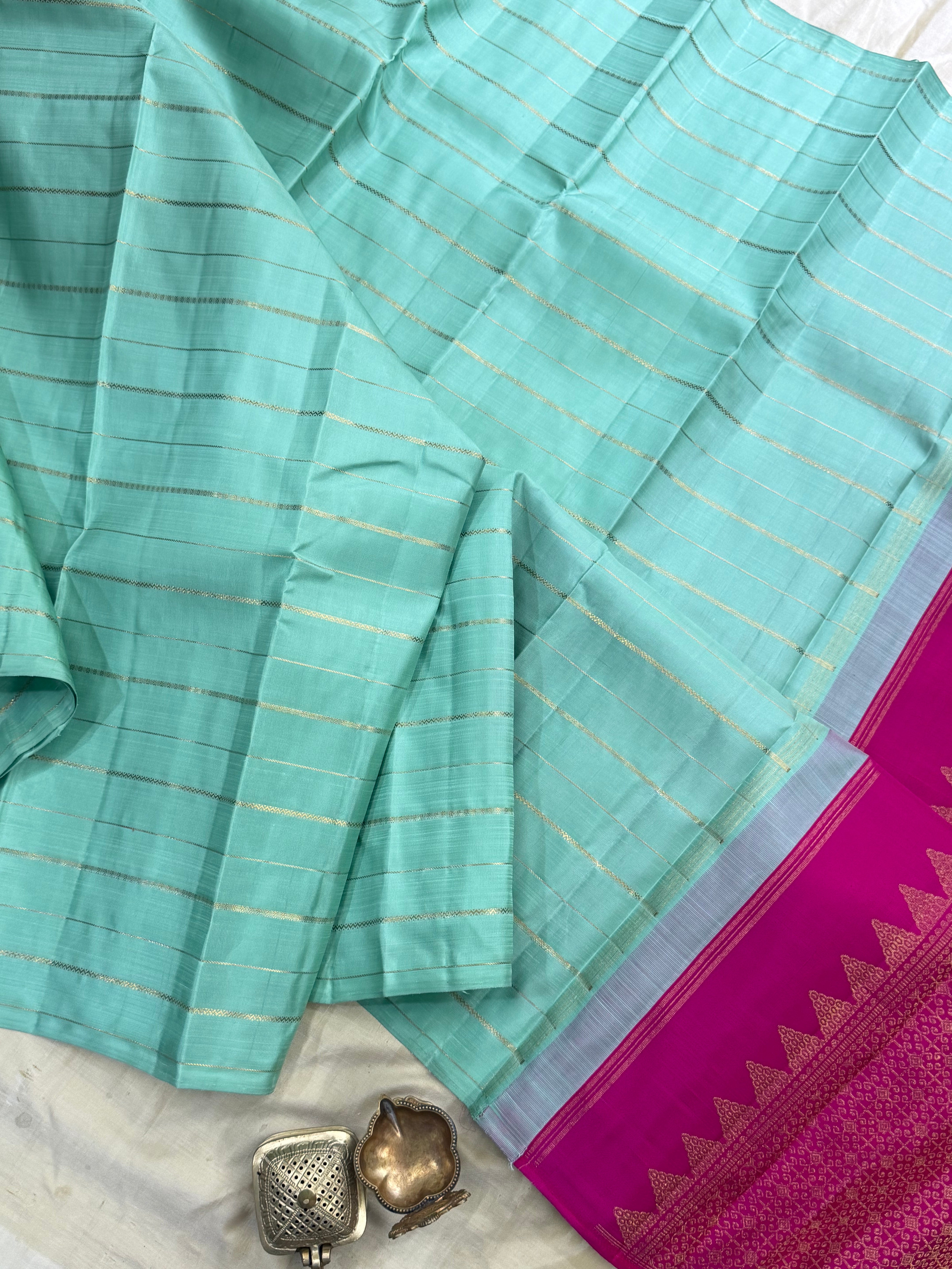 Elakai veldhari pure Zari Kanjipuram silk