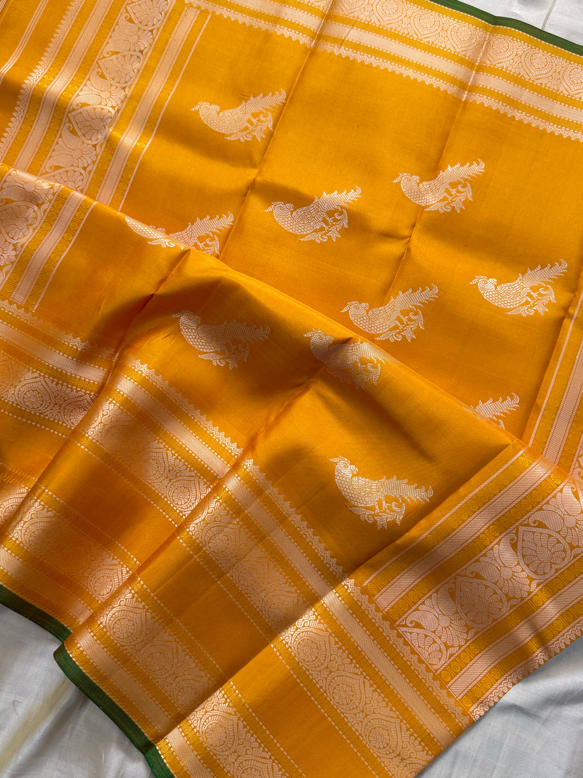 Mustard Yellow thread border and butta / Special Edition Silk CLSA11870