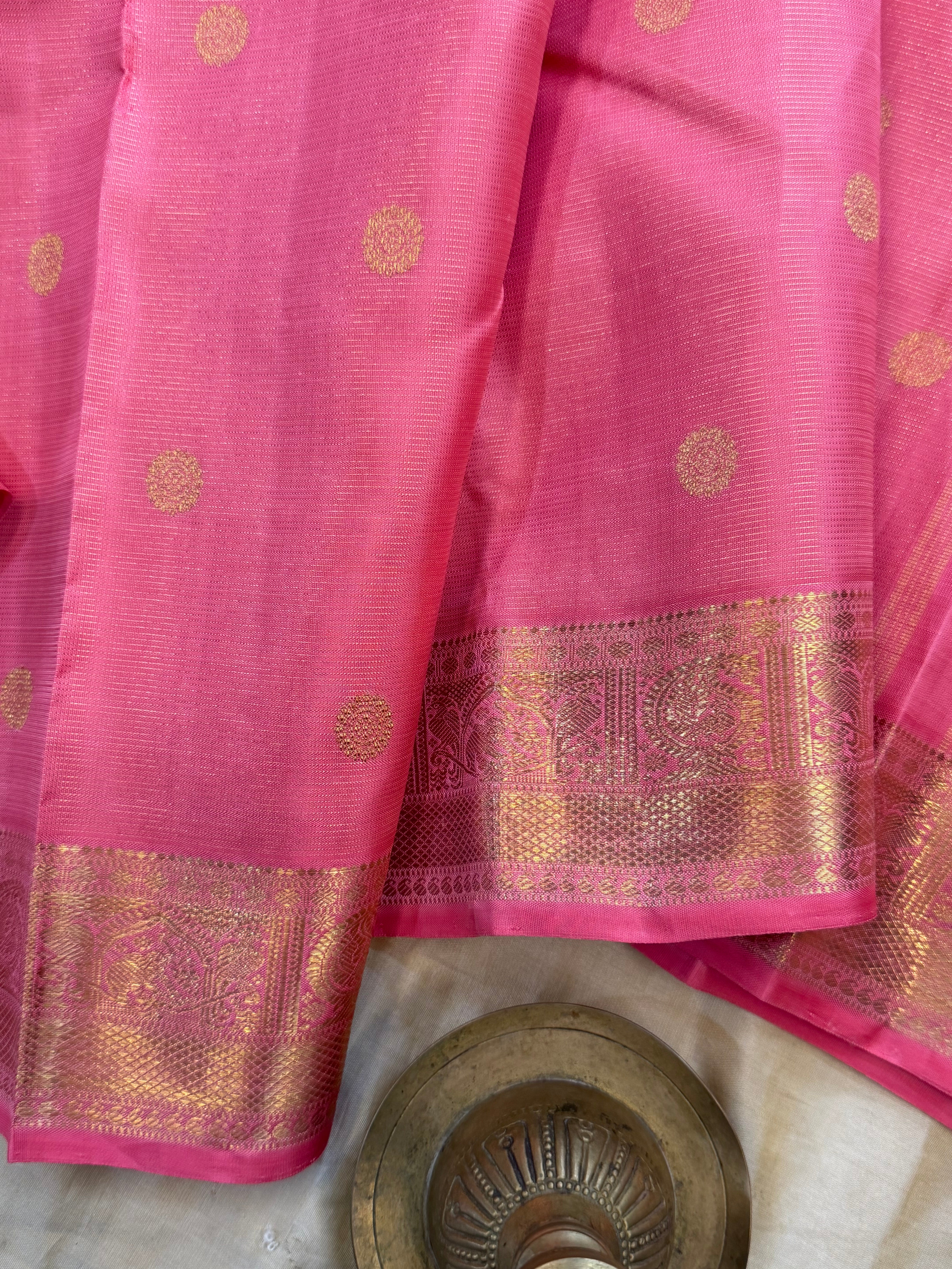 Heirloom Vairaoosi pink   Kanjipuram silk saree