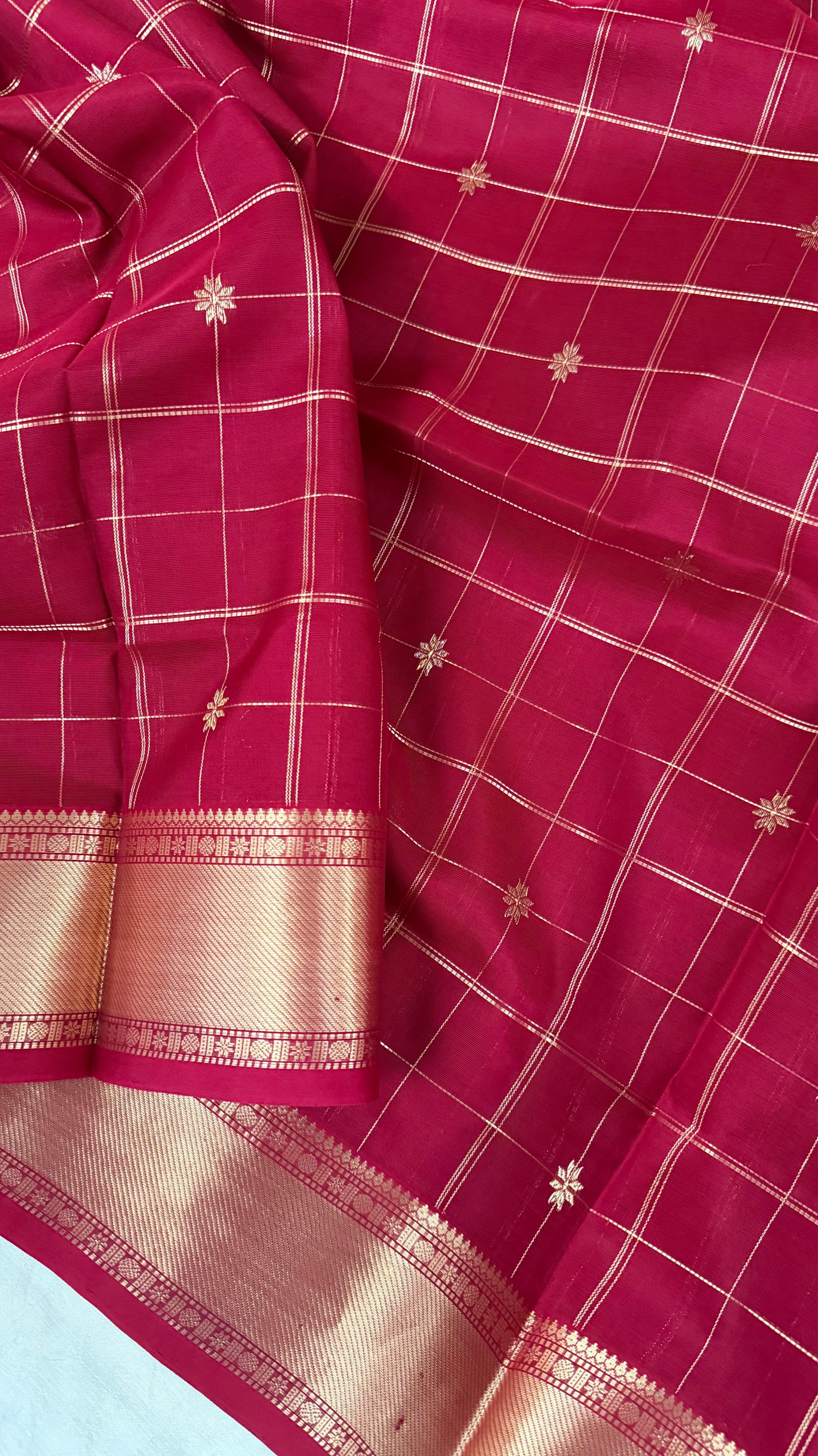 Red Kattam star Butta   / Premium Silk Cotton CLSA5166