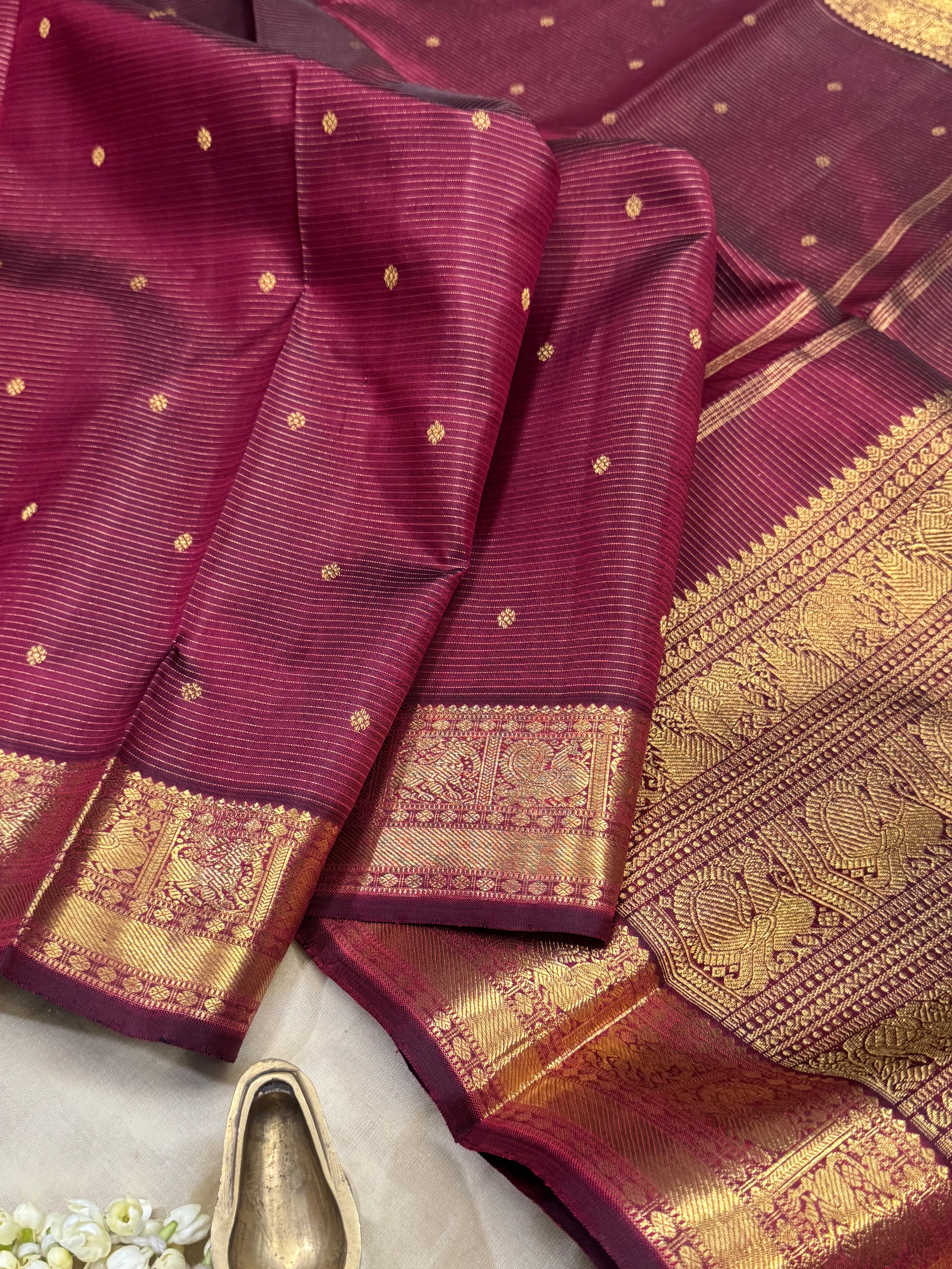 Deep Paaku colour vairaoosi / kanjipuram silk