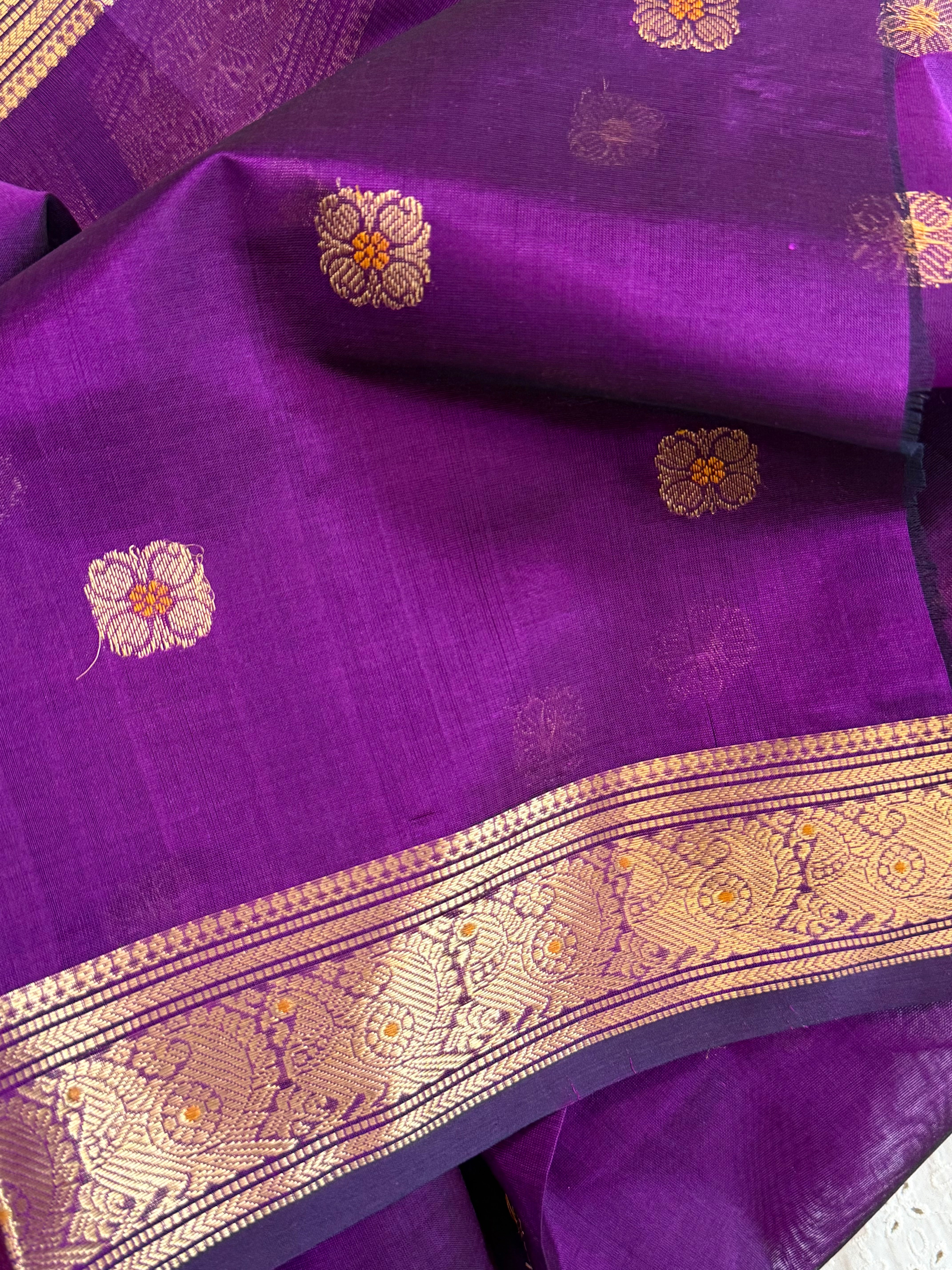 Vadamalli unique pallu / Silk Cotton