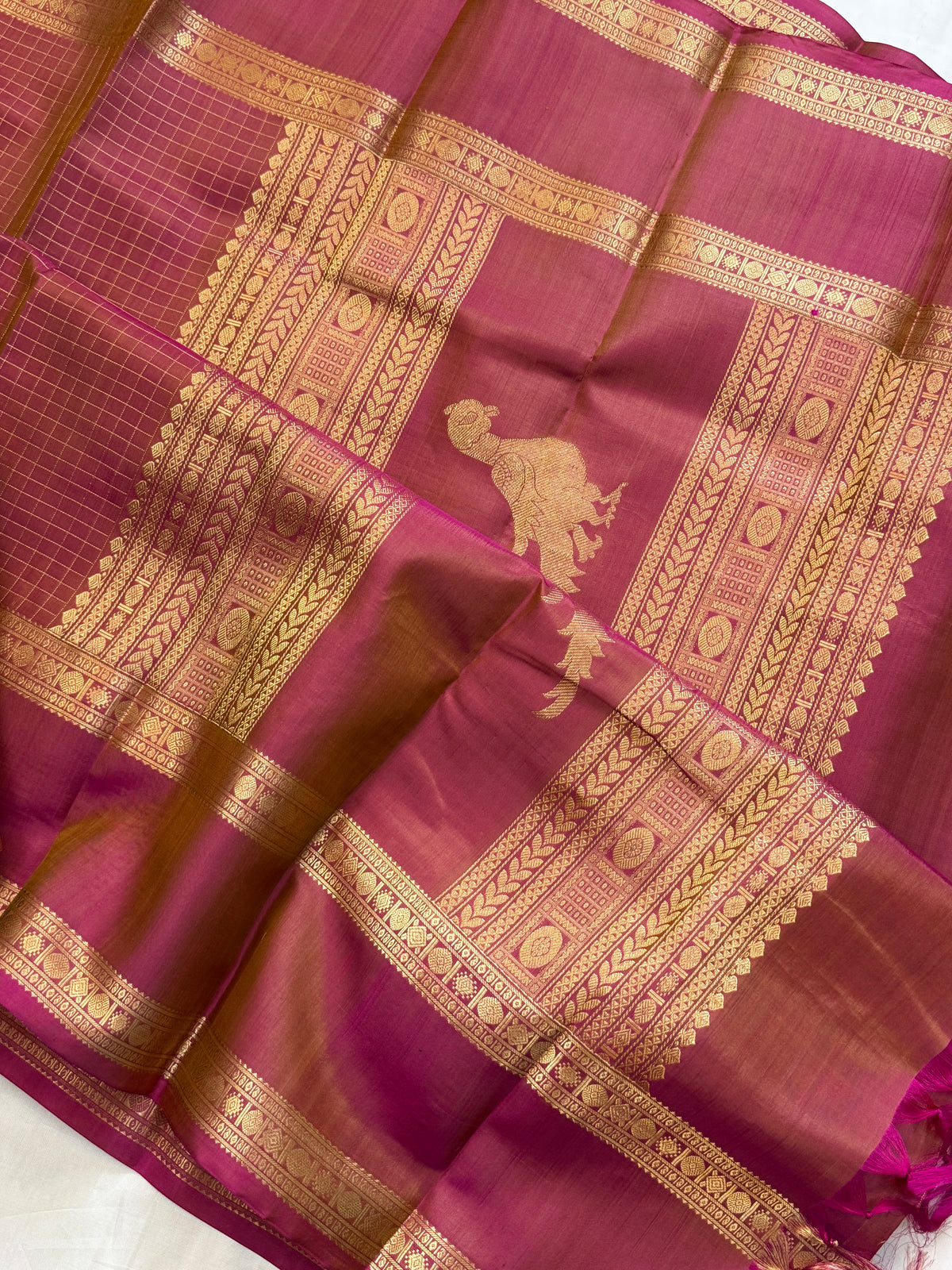 Special edition unusual colour with Zari kattam silk saree/clsa 12396