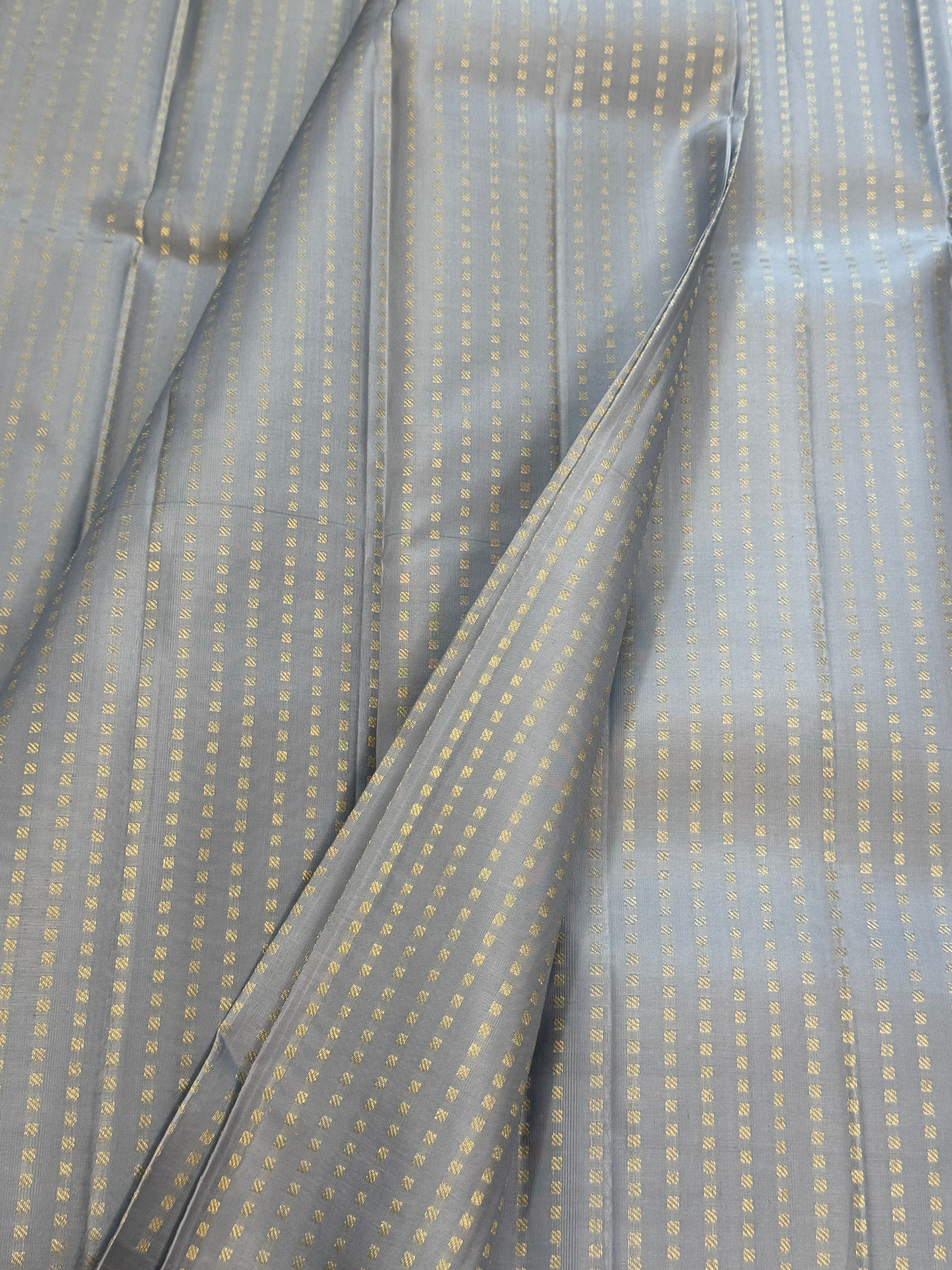 Silverish grey zari butta/ Kanjipuram blouse fabric (per metre)