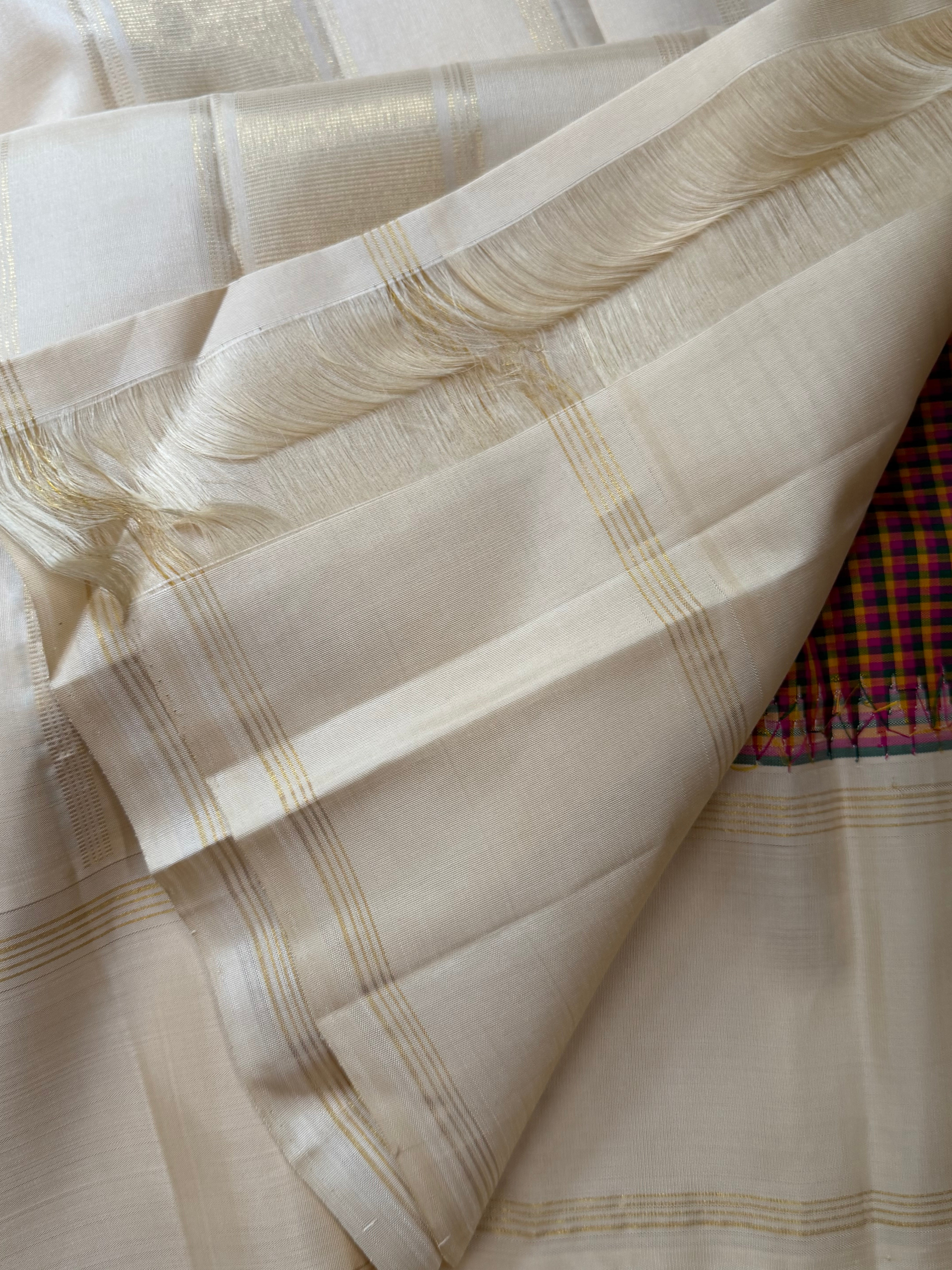 Multi color Kattam Korvai / Arani silk