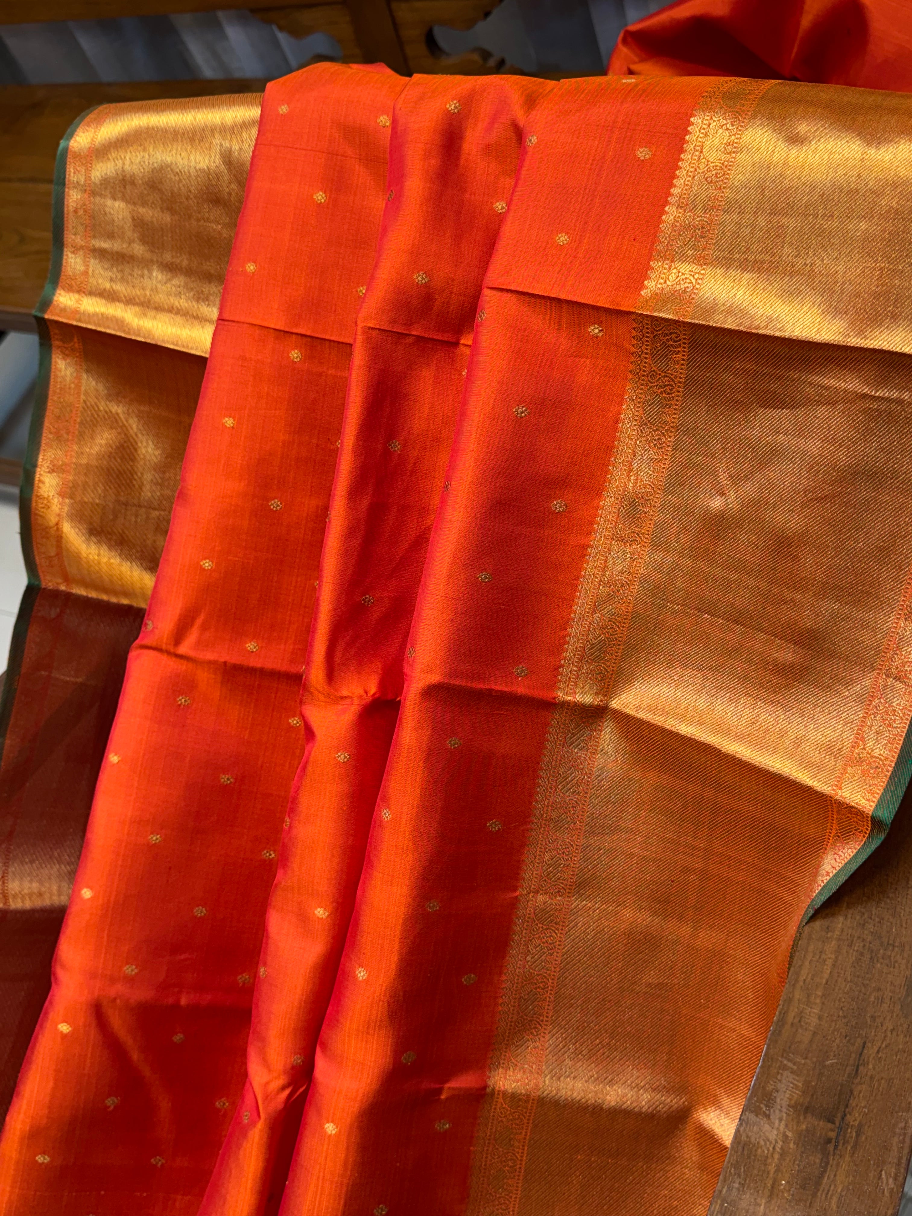 Rust big border  / kanjipuram silk