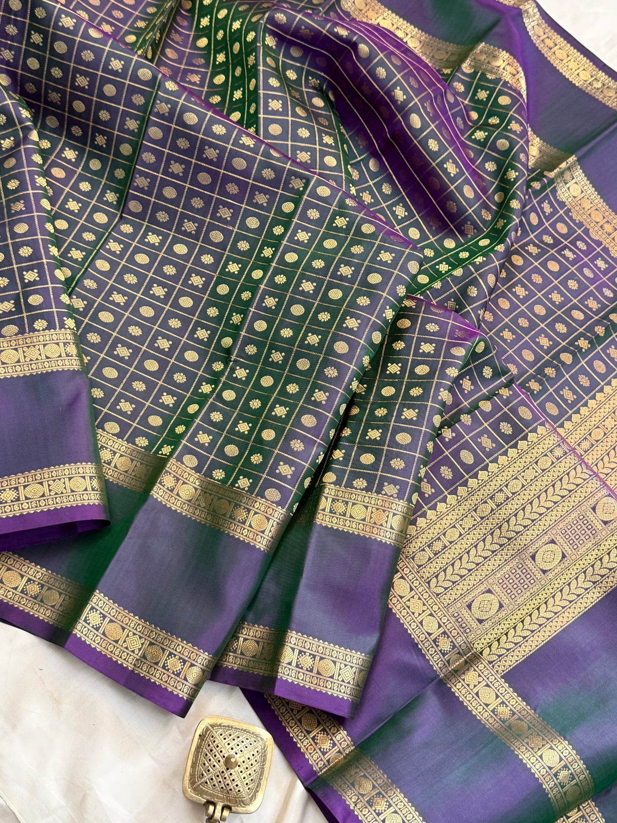 Purple shot pink lakshambutta kili pallu/ Special edition kanjipuram silk