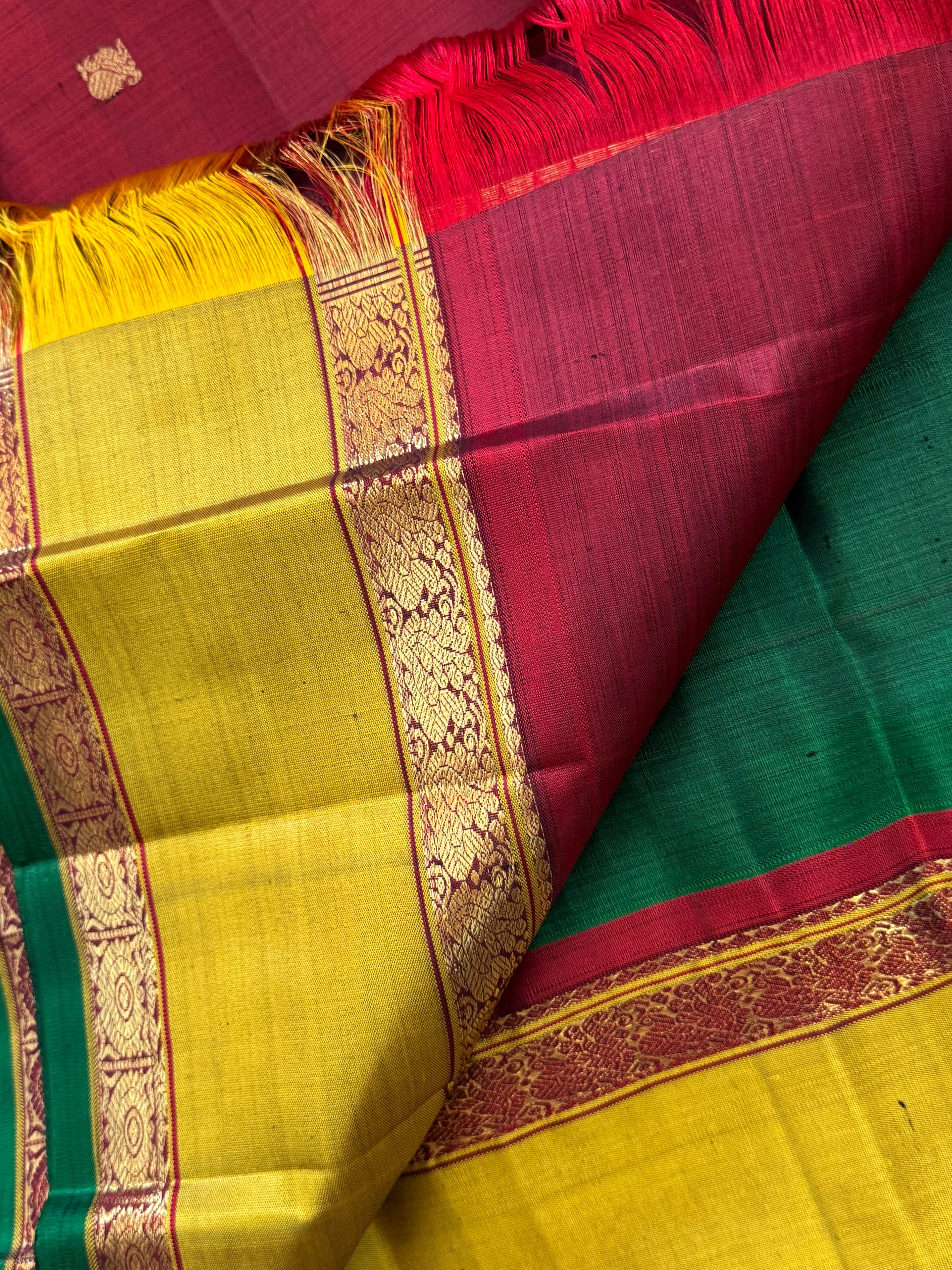 Forest green body chakram Butta rette pet border / kanjipuram silk CLSA10458