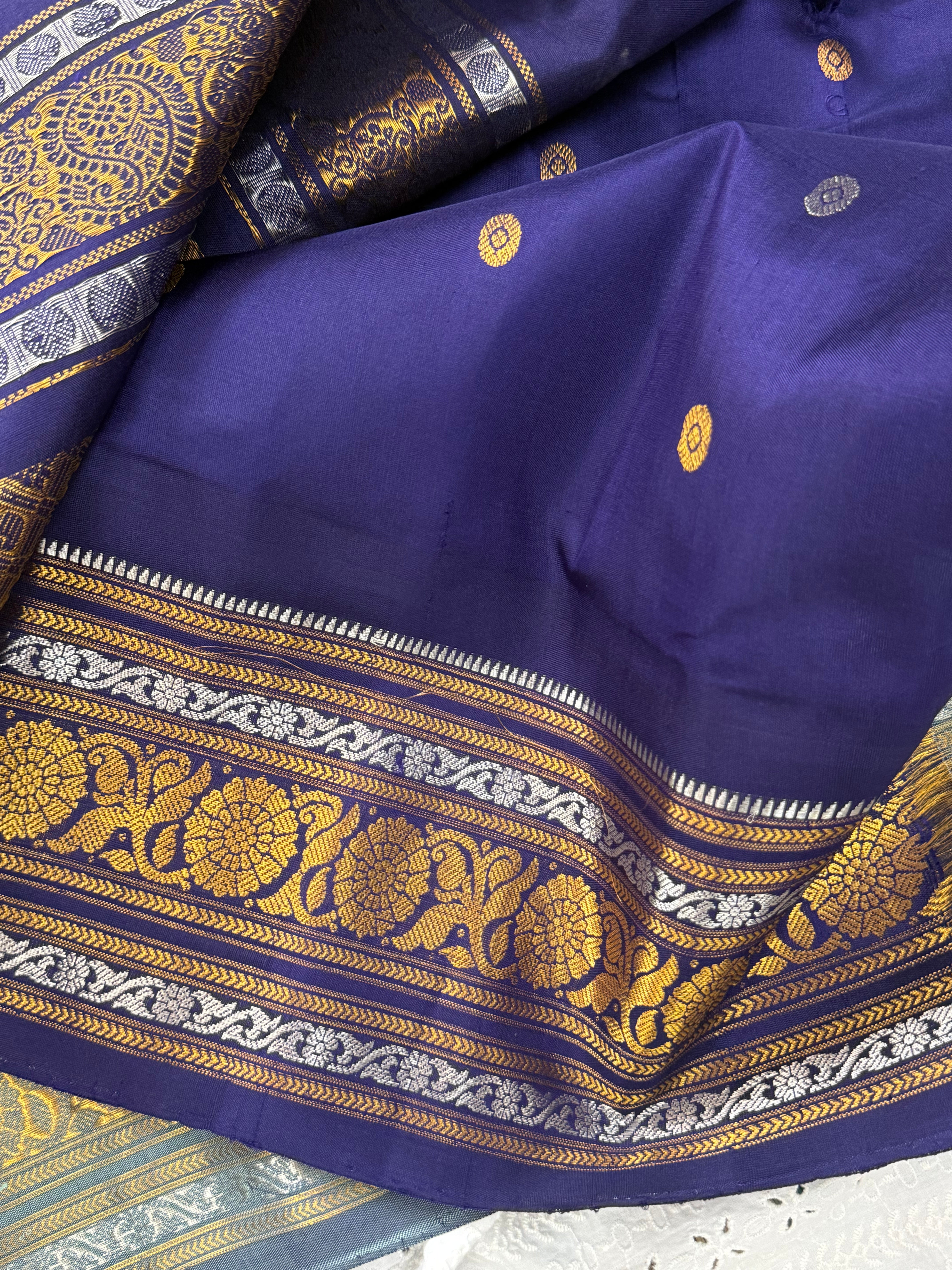 Green and deep blue/ Gadwal silk CL10311