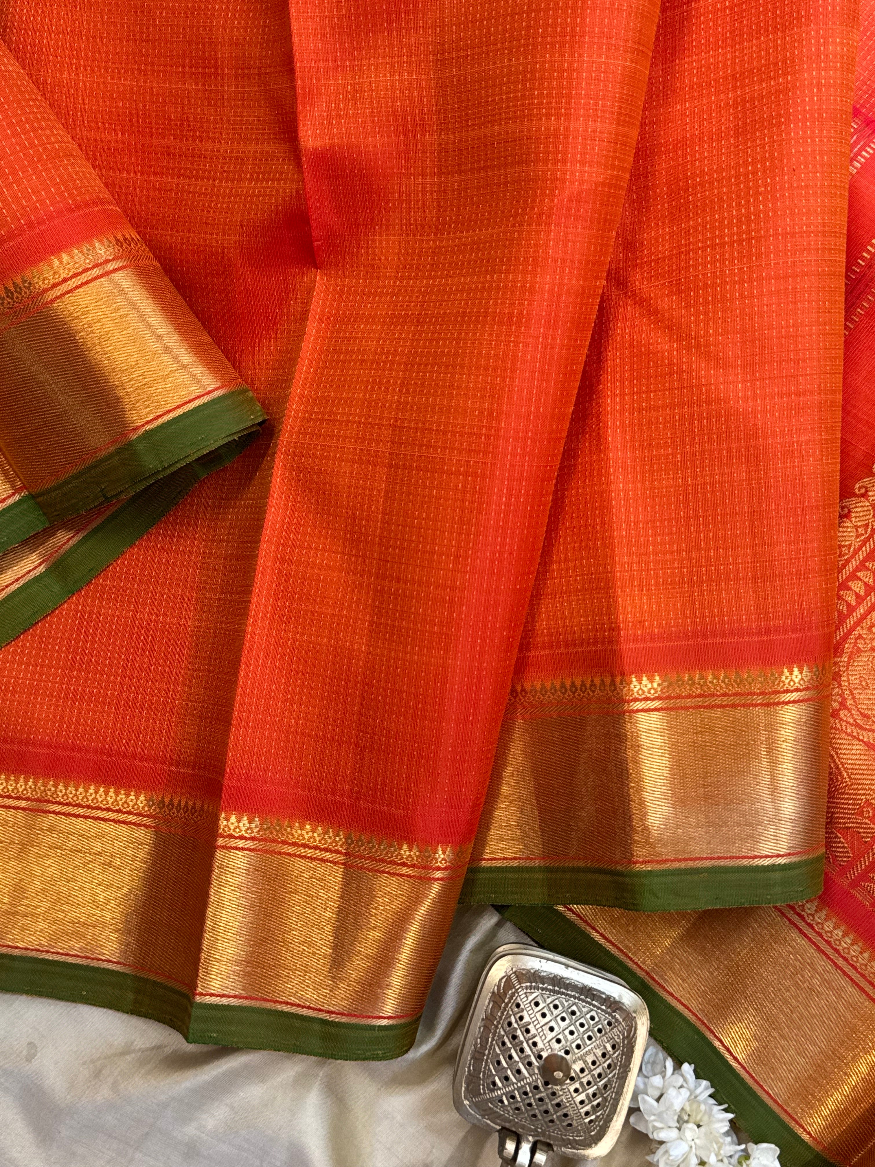 Orange zari oosivanam/ Kanjipuram silk CLSA7777