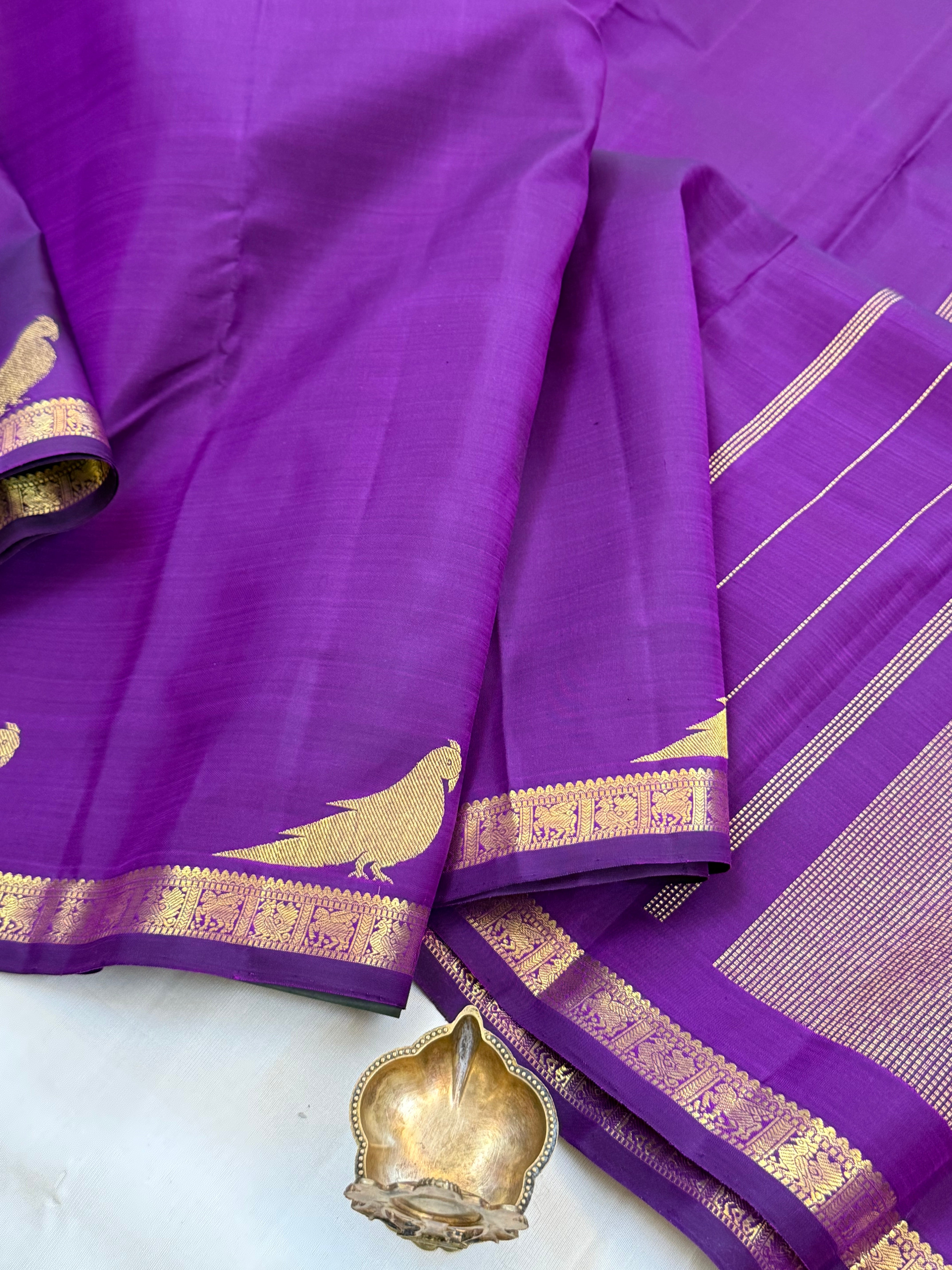 Purple Kili border 2g Kanjipuram silk CLSA11021