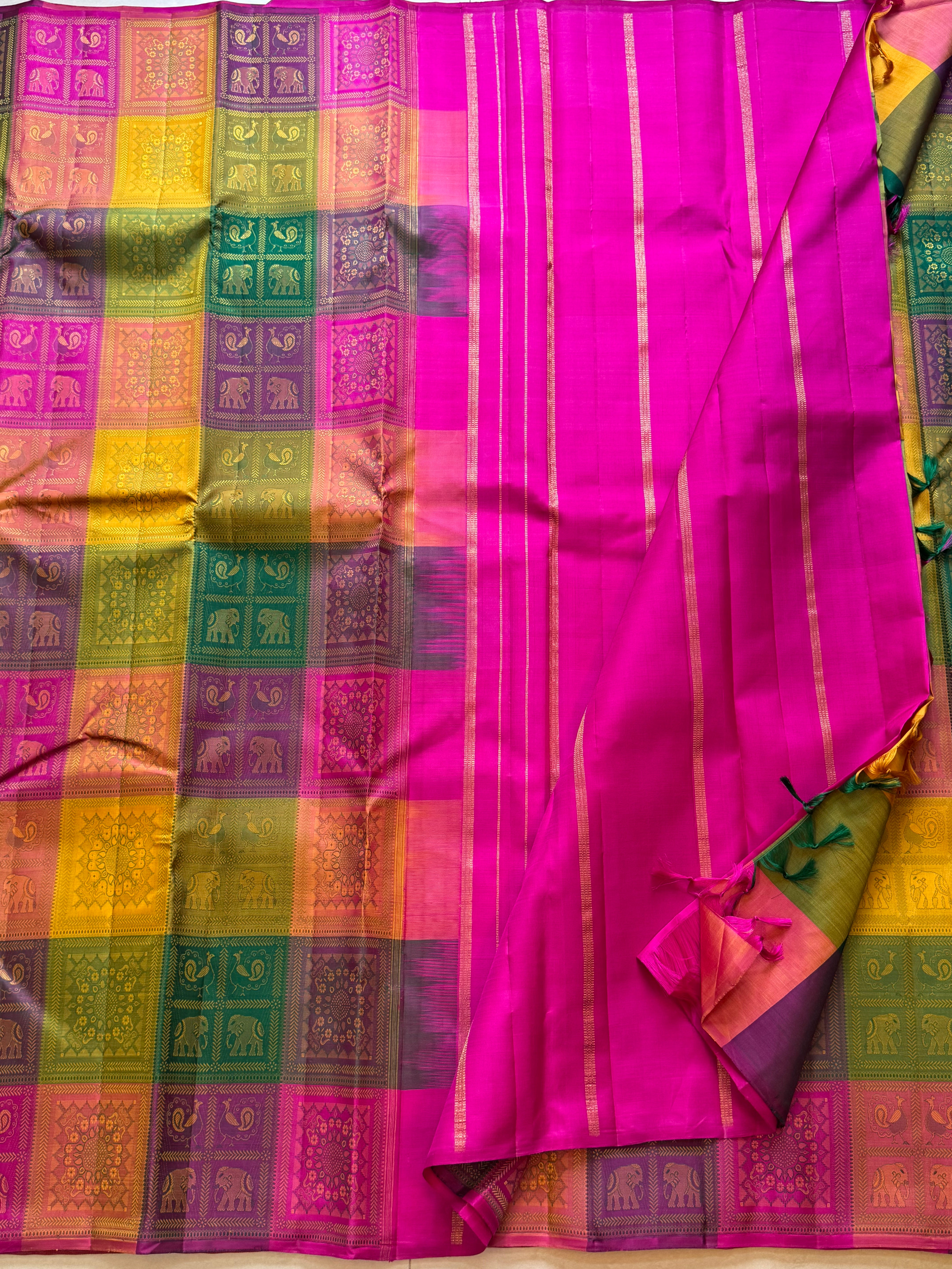 Nithya:retta naada Bomkai inspired  kanjipuram silk