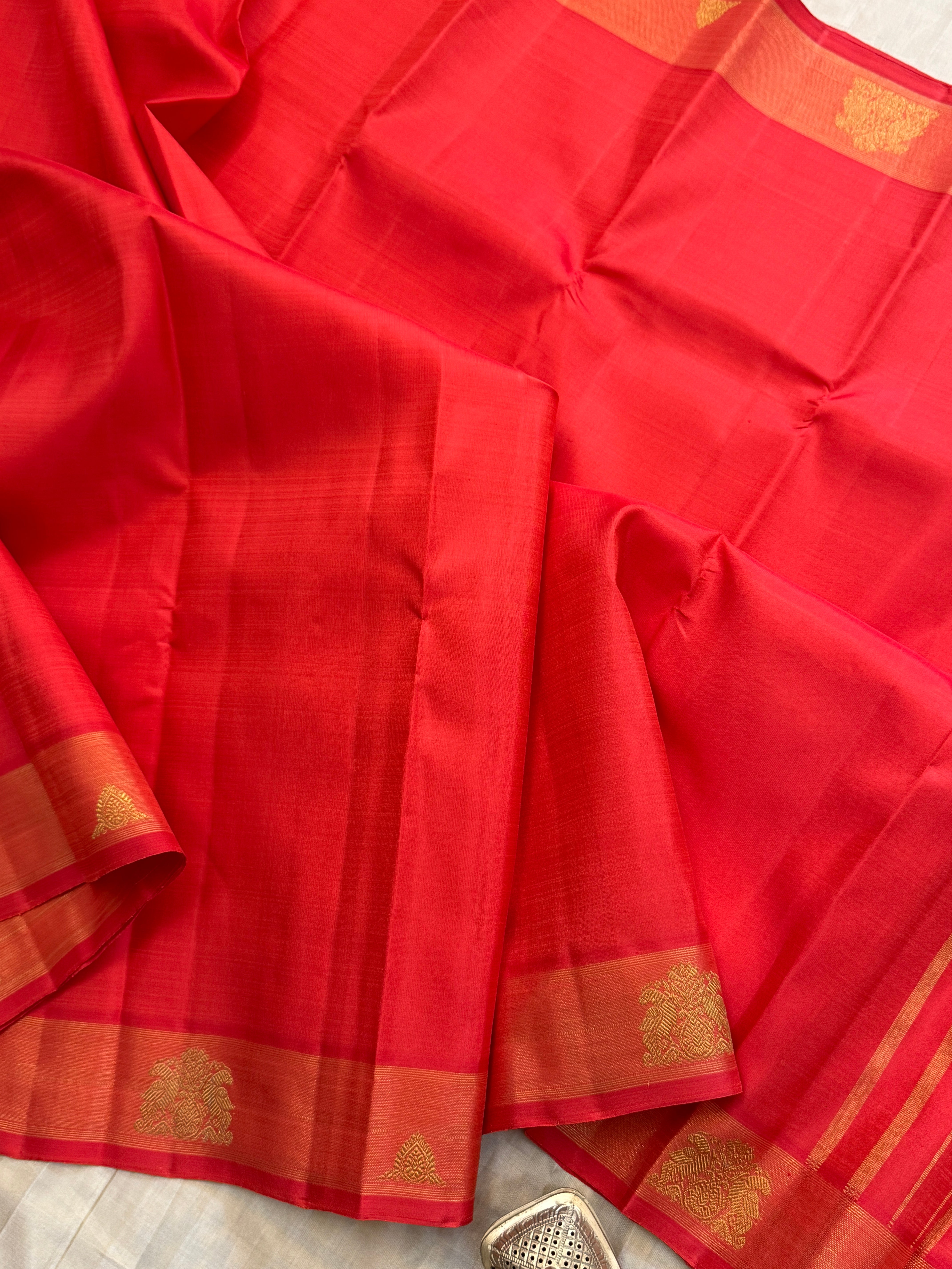 Rustic orange border Butta / kanjipuram silk sarees CLSA 11401
