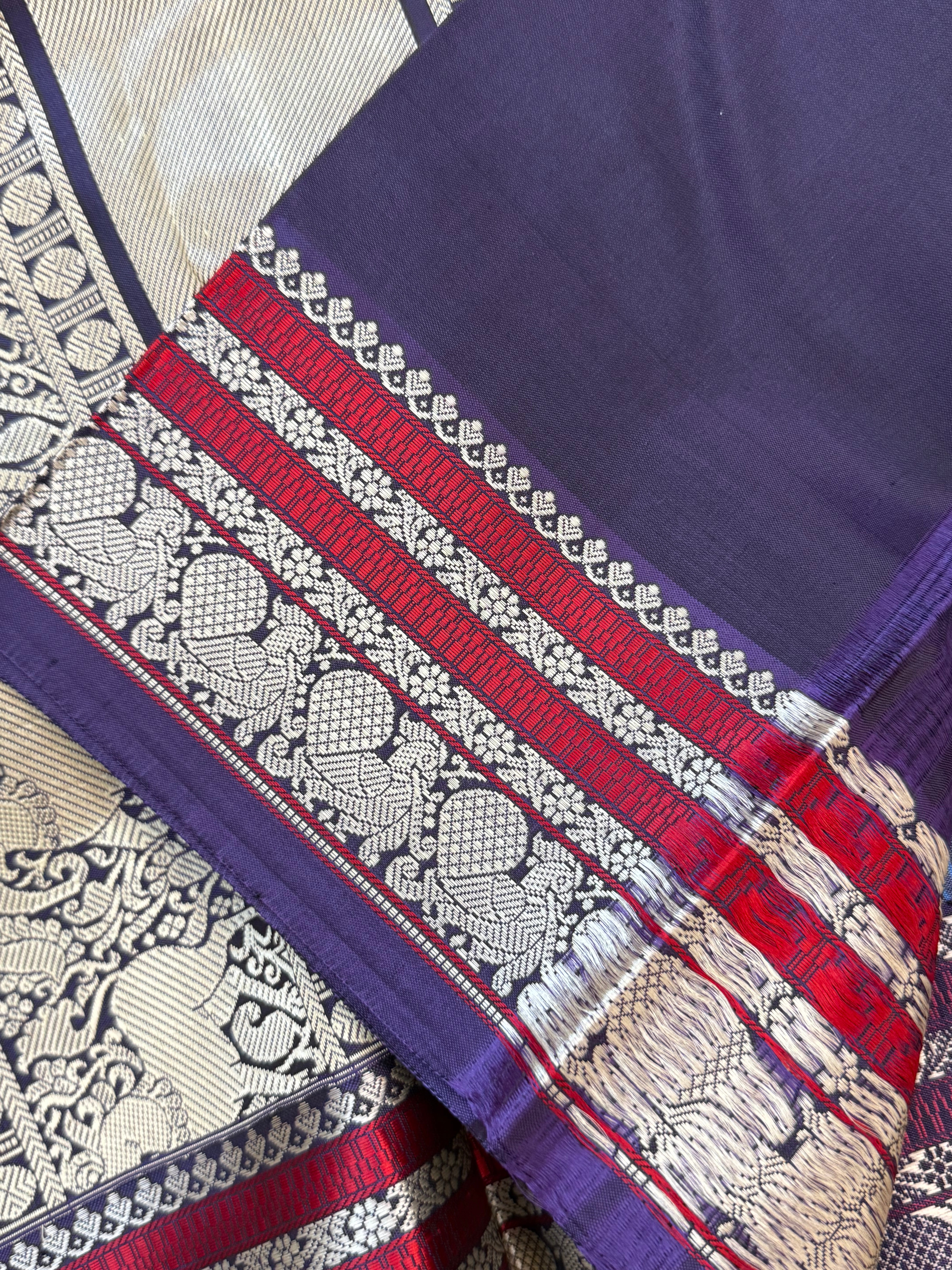Aanadha blue Laksham Butta / Special edition silk saree