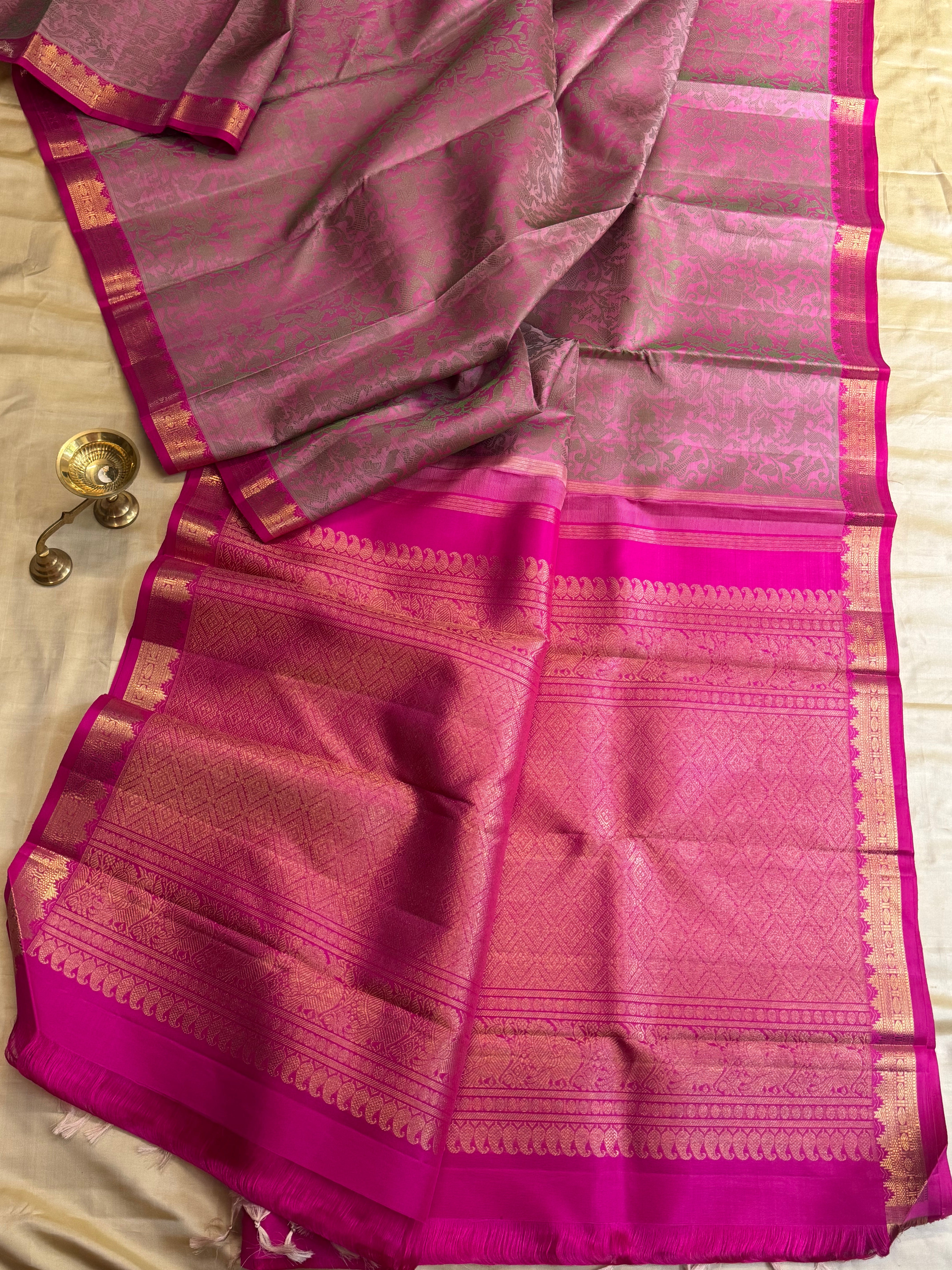 Onion pink vanasingaram : kanjipuram silk