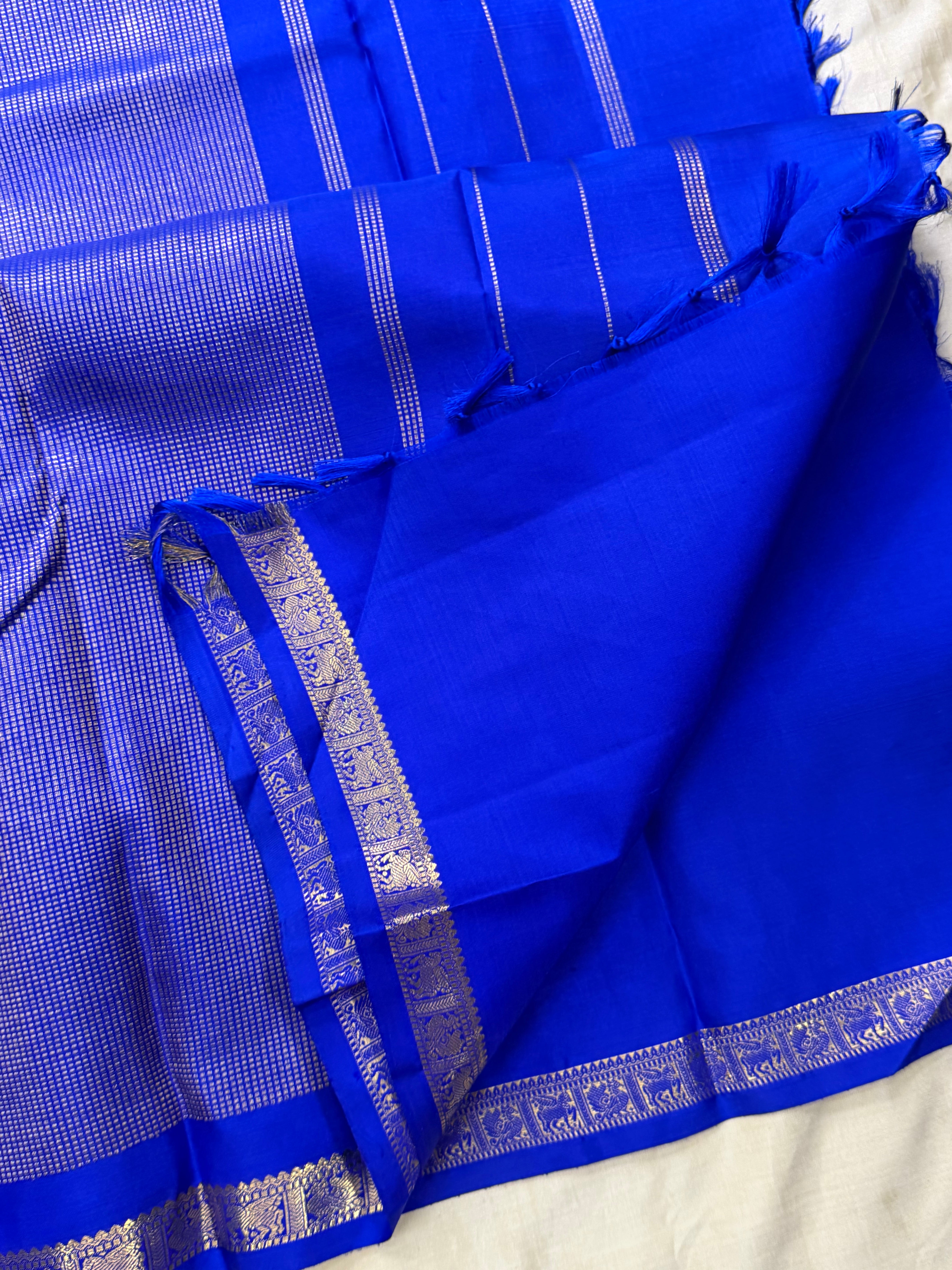 Ms blue Kili border  / Budget friendly Kanjipuram silk sarees
