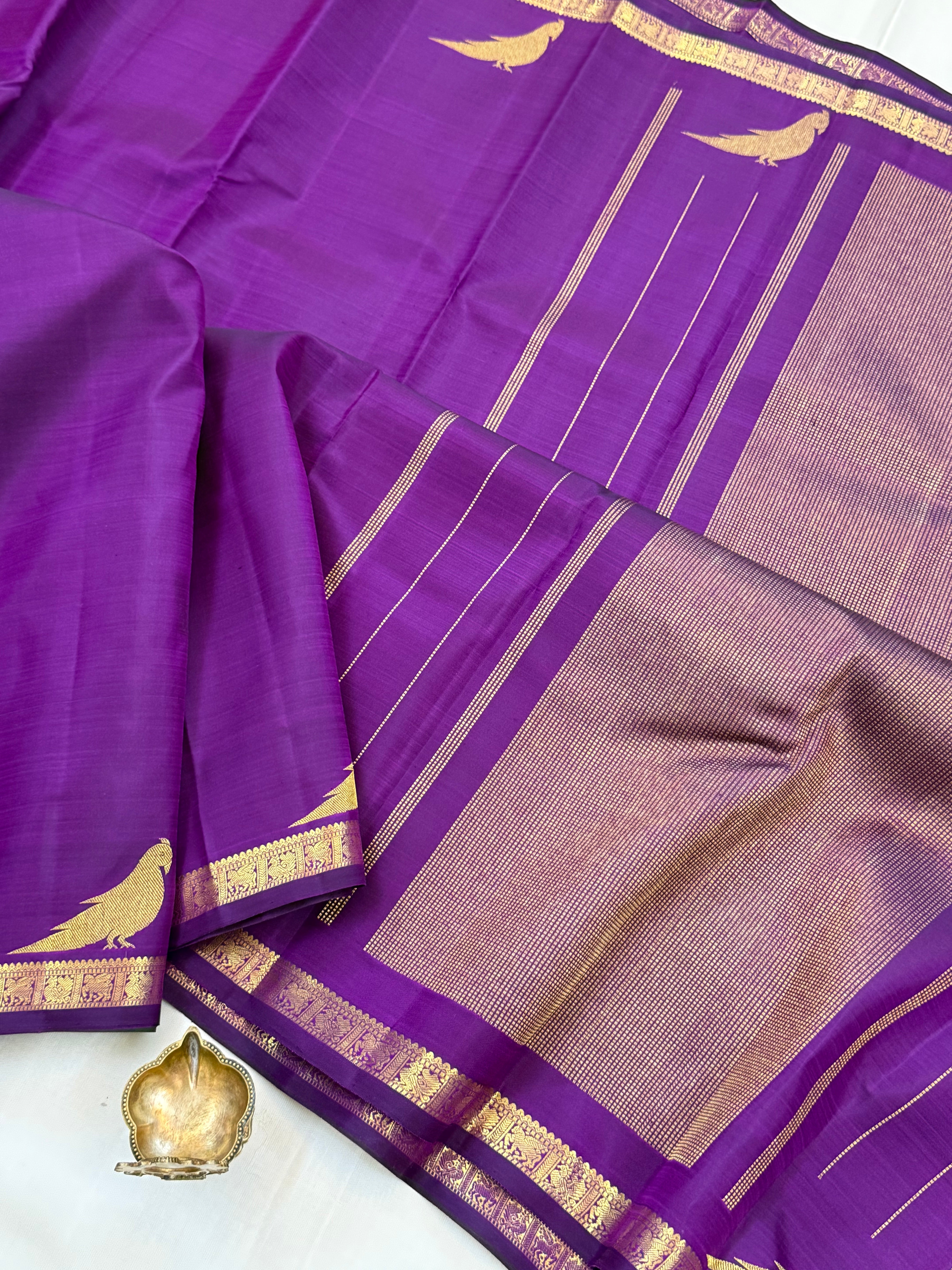 Purple Kili border 2g Kanjipuram silk CLSA11021
