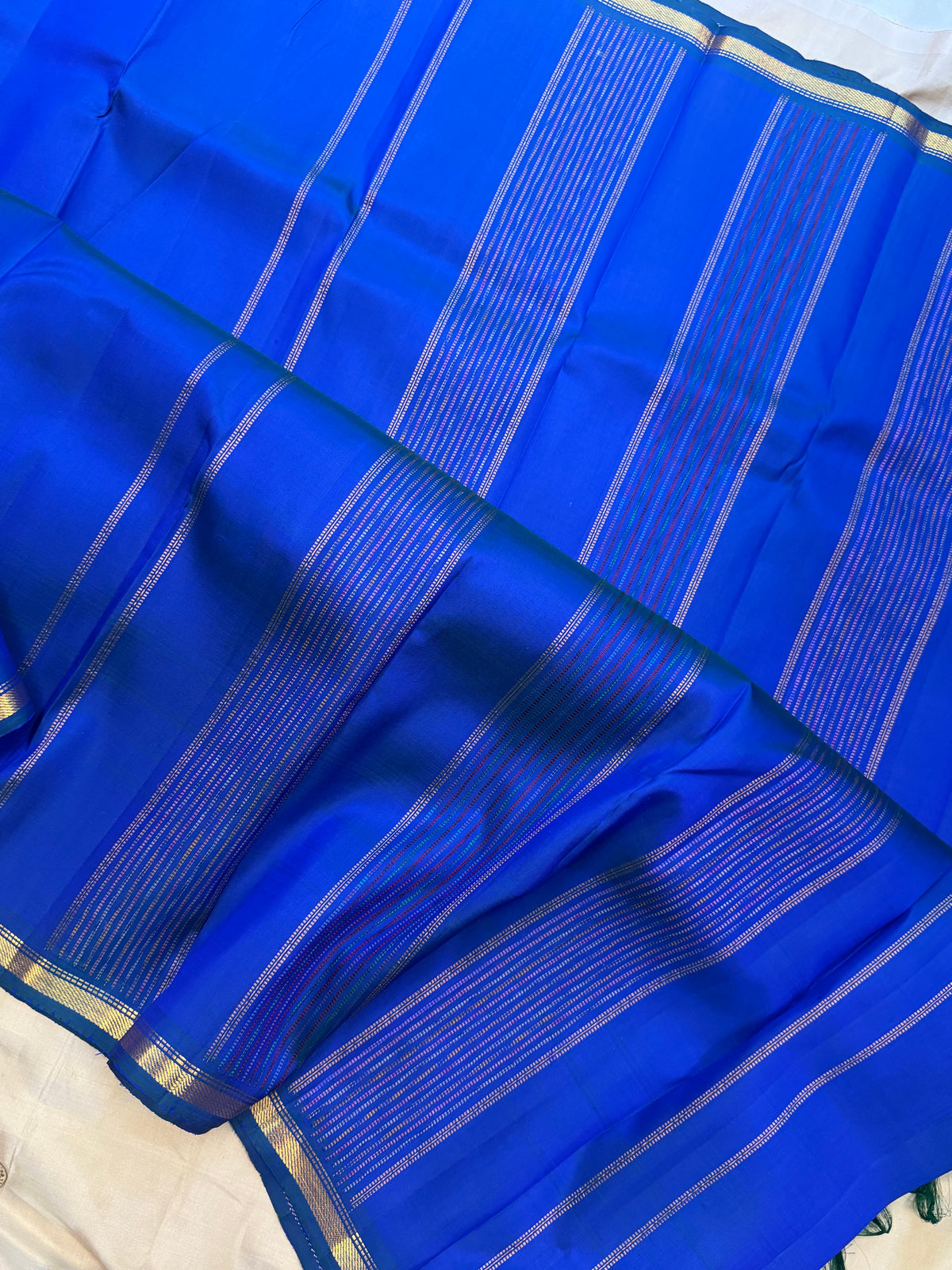 Peacock blue Aarani pure silk saree/ clsa 12072
