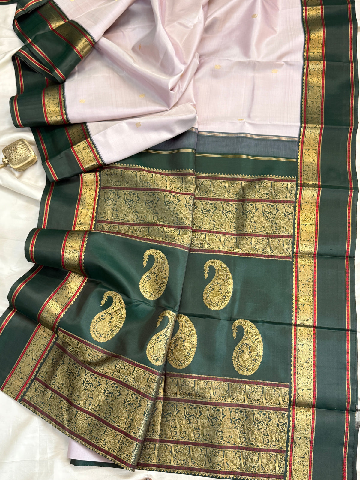 Special edition-unique pallu and Korvai pure silk saree clsa 12578