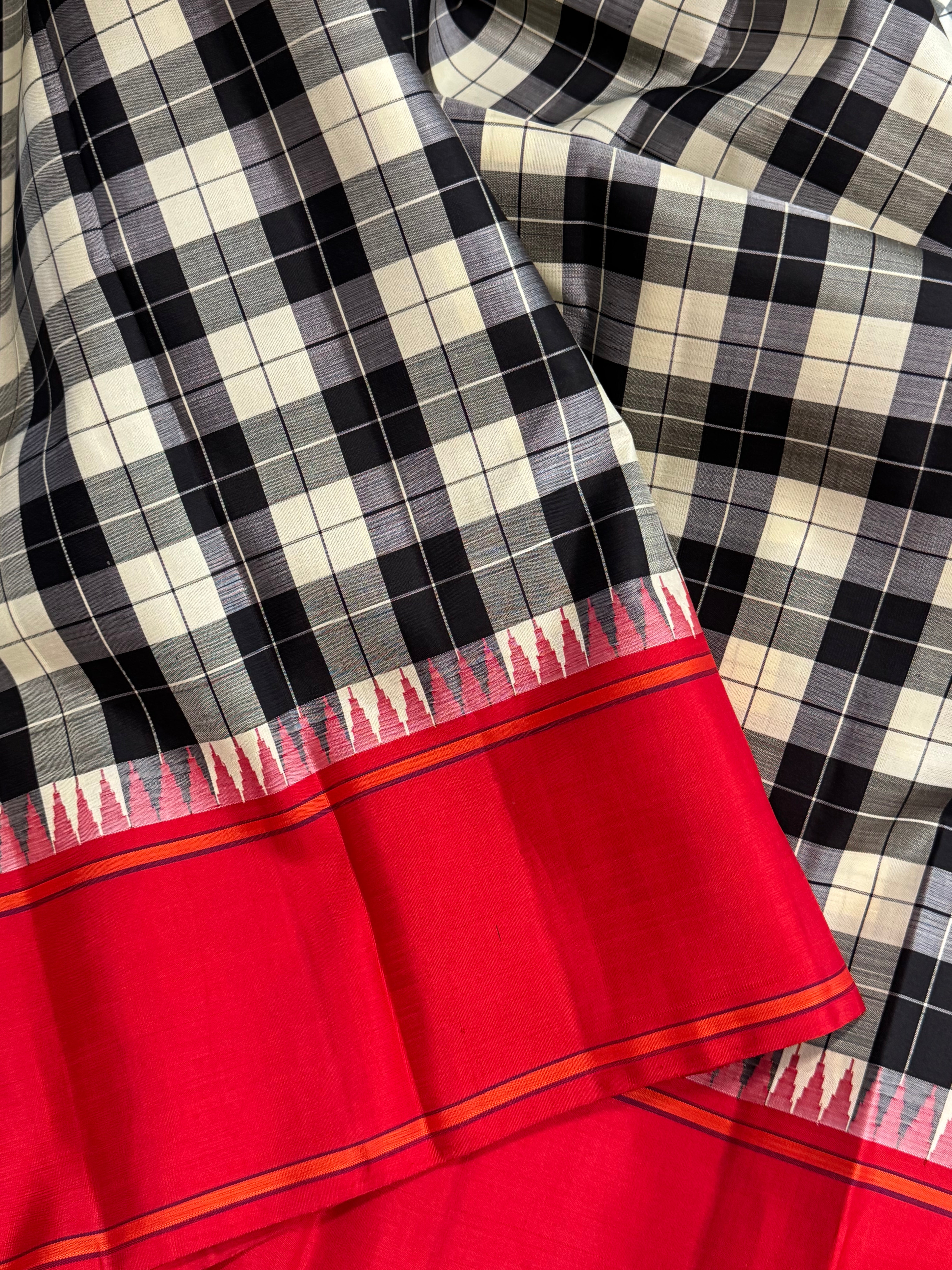 Black and white burberry checks / Arani silk