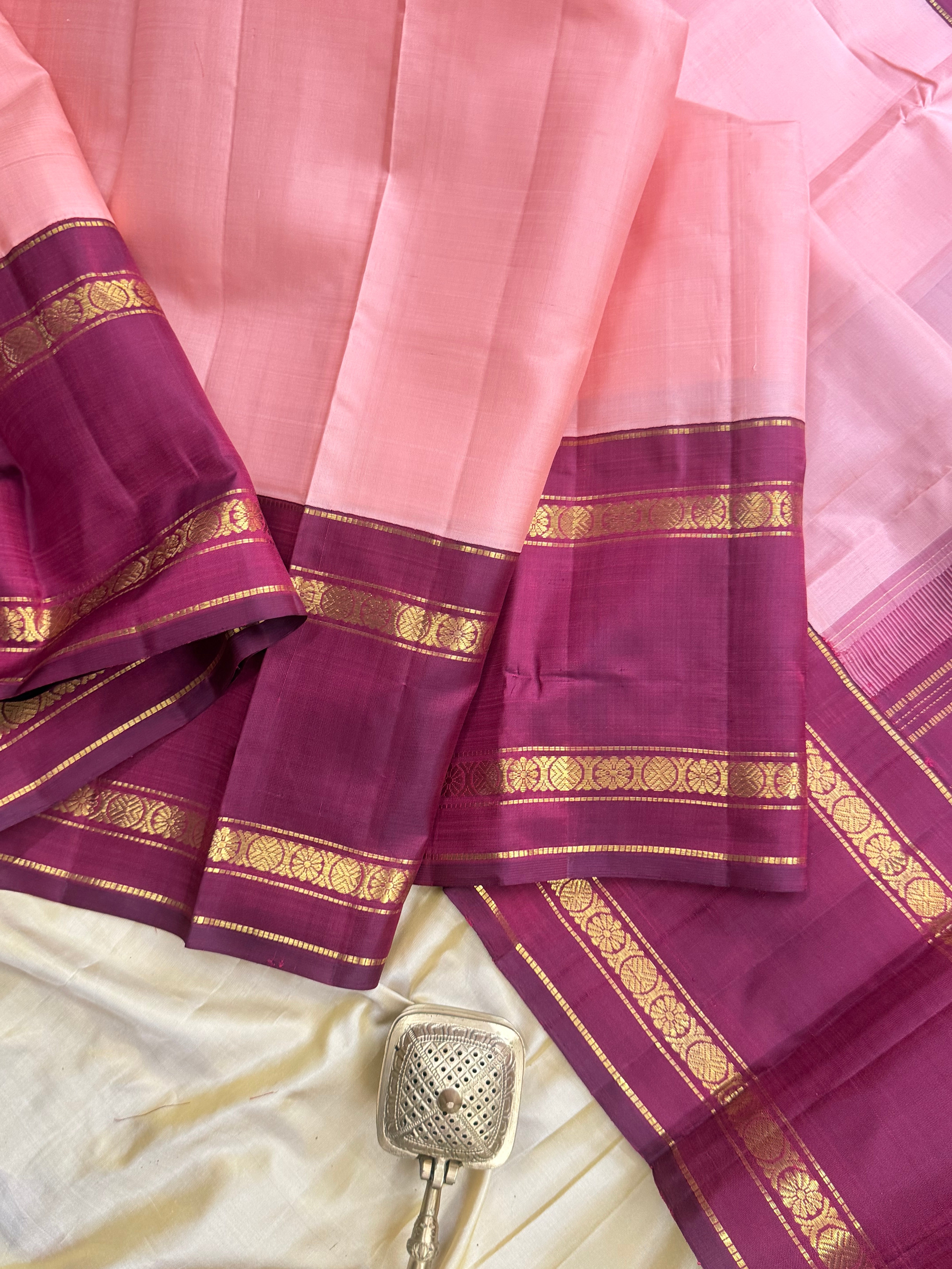 Peach Kai Korvai  / Arani silk