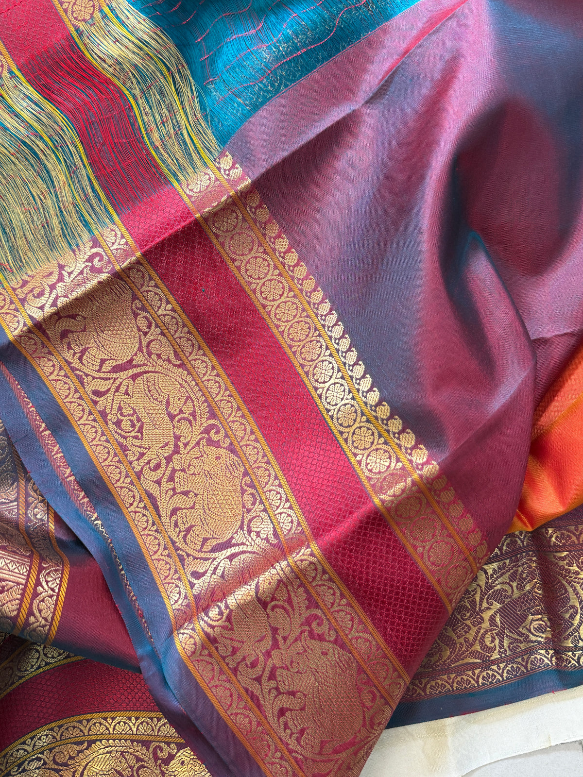 Special edition-unusual colour with Zari butta silk saree/clsa 11898
