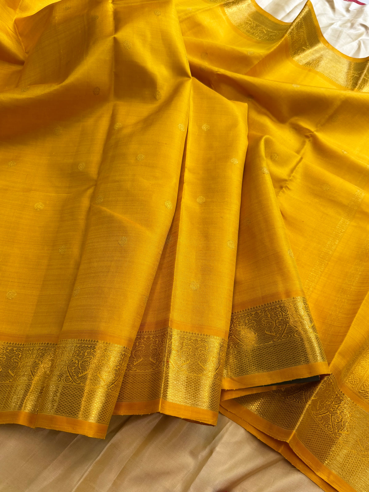Golden mustard  Vairaoosi / pure Zari Kanjipuram silk