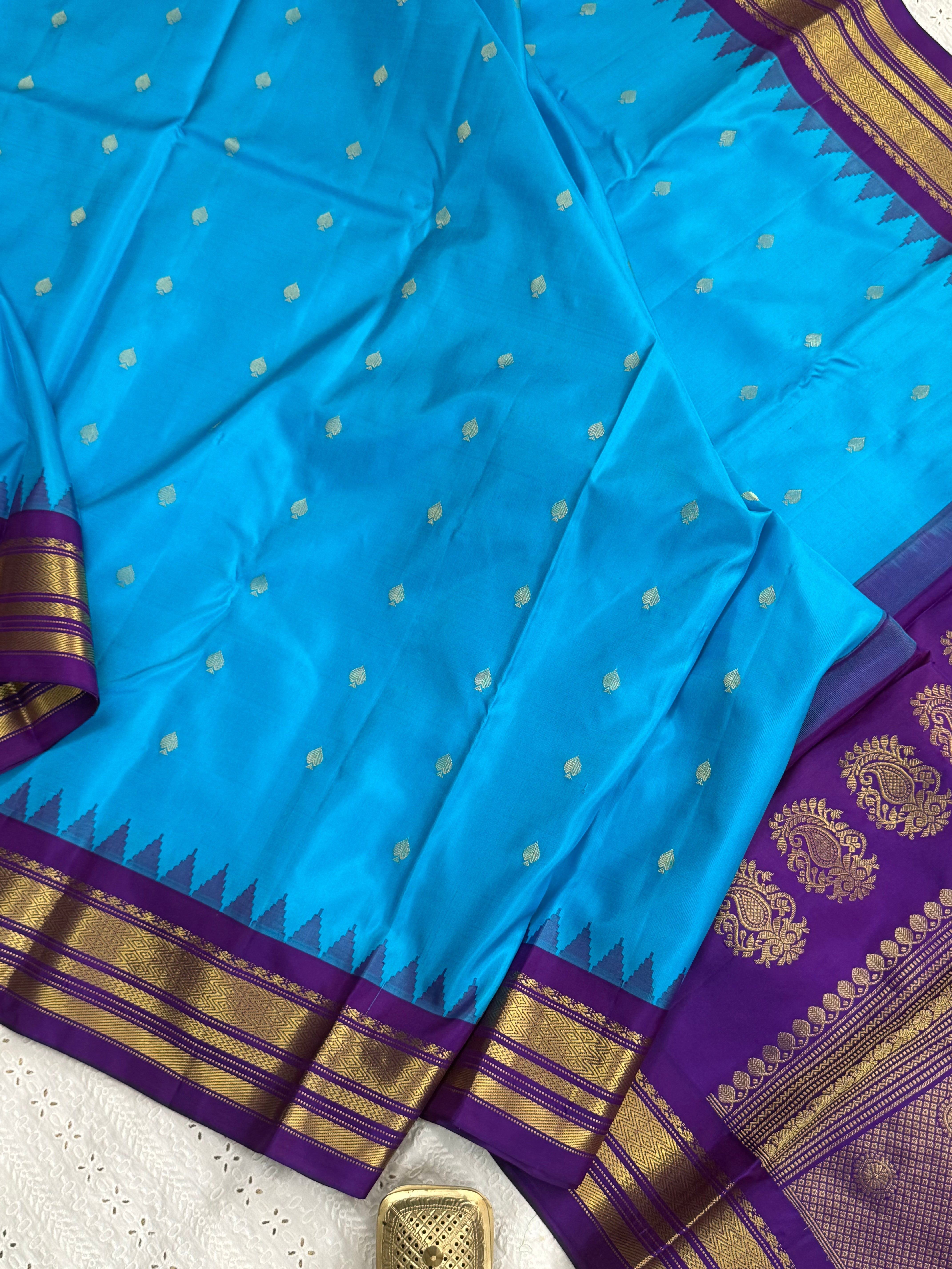 Rama blue and purple/ Gadwal silk CL9301