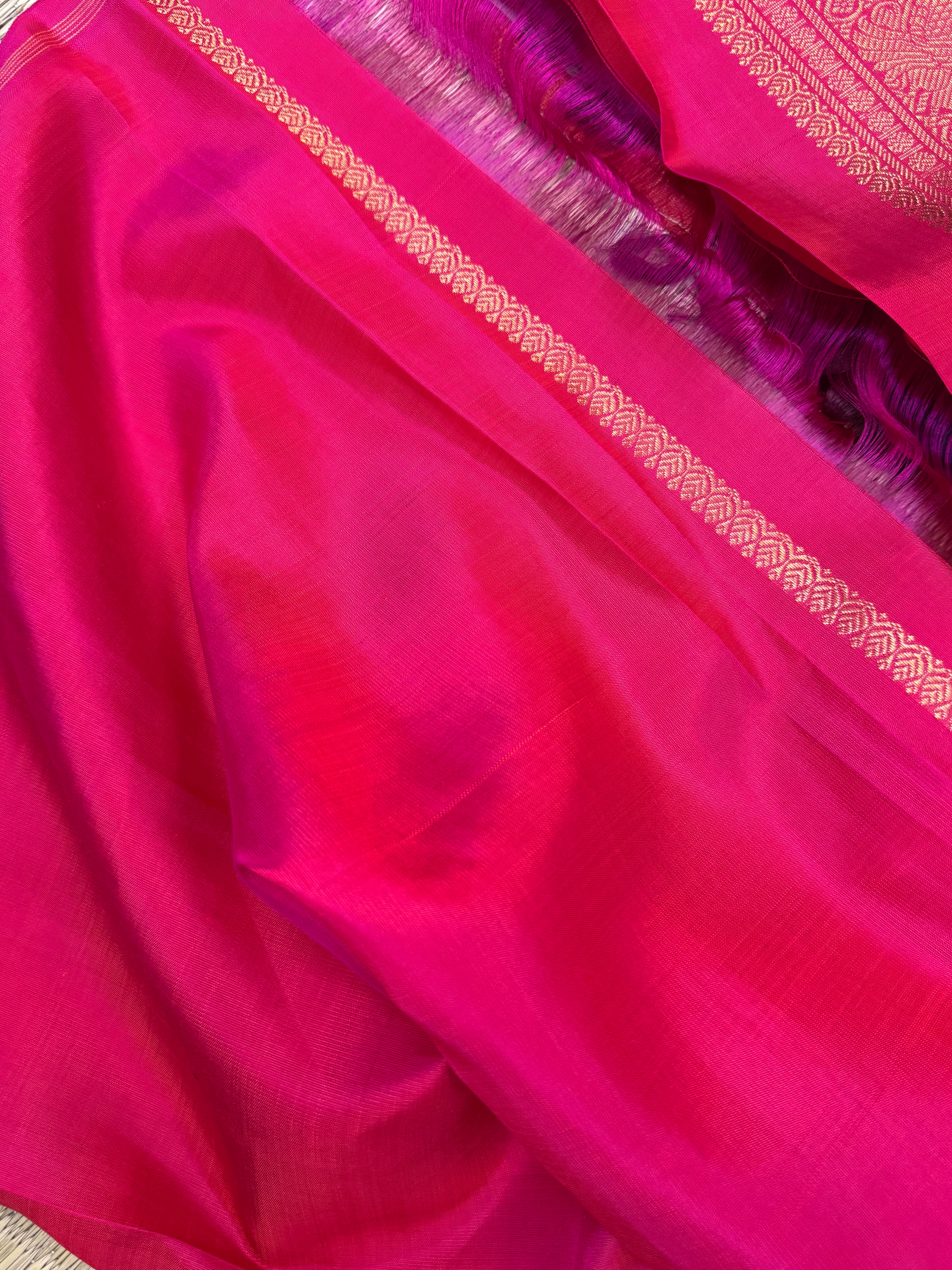 Paaku Meena work bird  Butta  Borderless kanjipuram silk saree