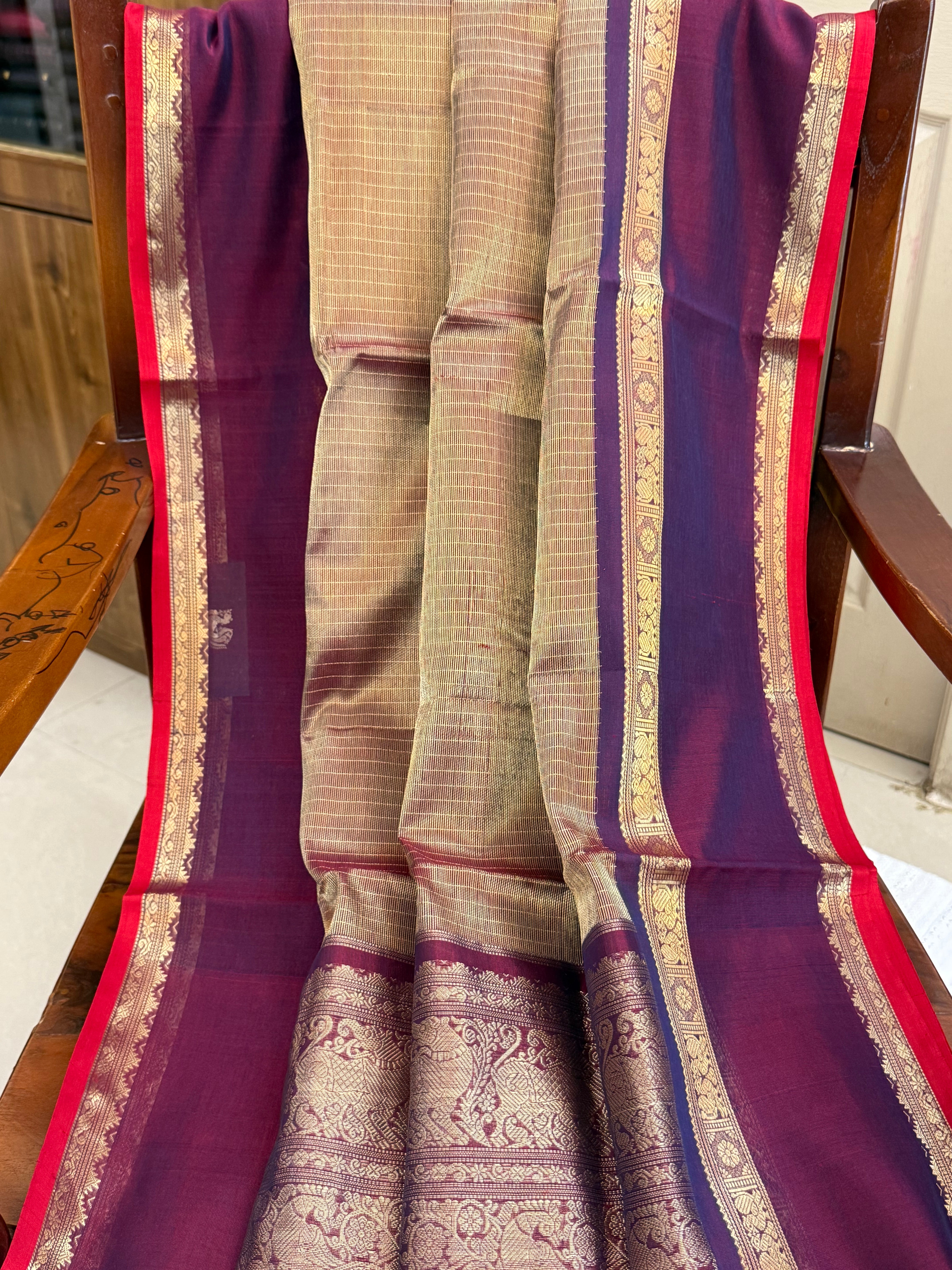 Deep Araku tissue rettapet border/ Premium Silk Cotton CL8287