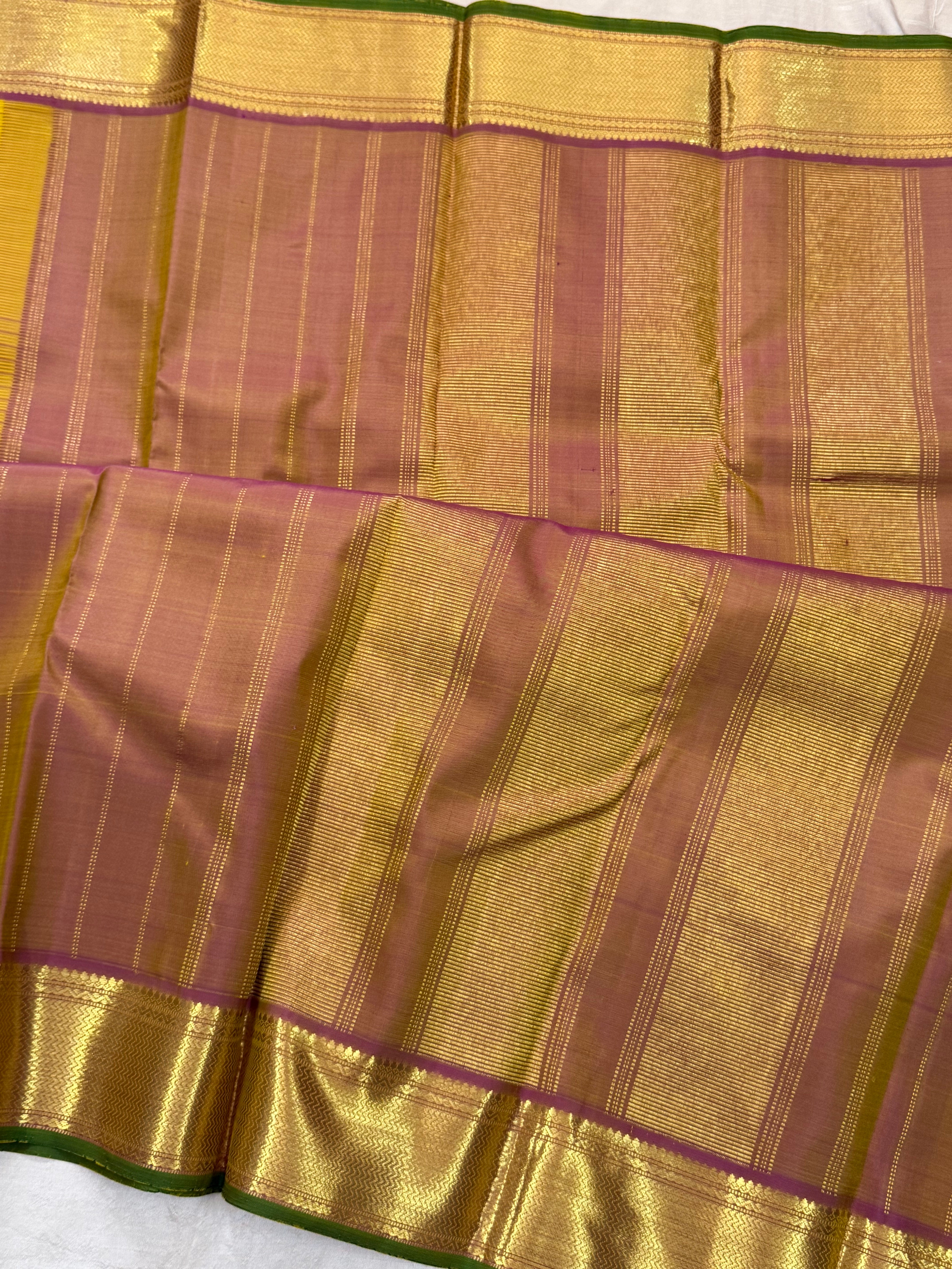 Mustard yellow Muthu check / Aarani silk