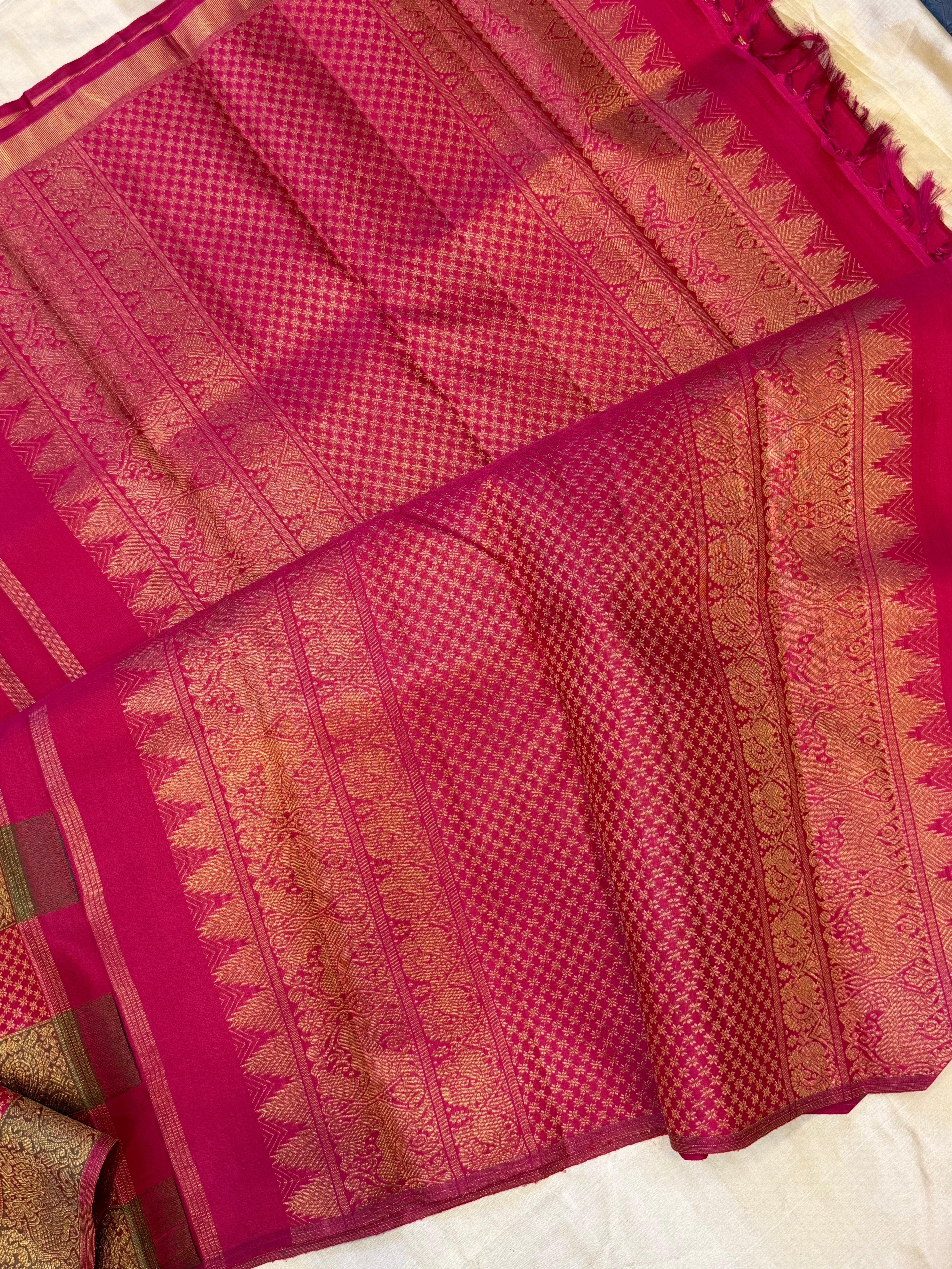 Concept saree - Pink long band border / kanjipuram silk