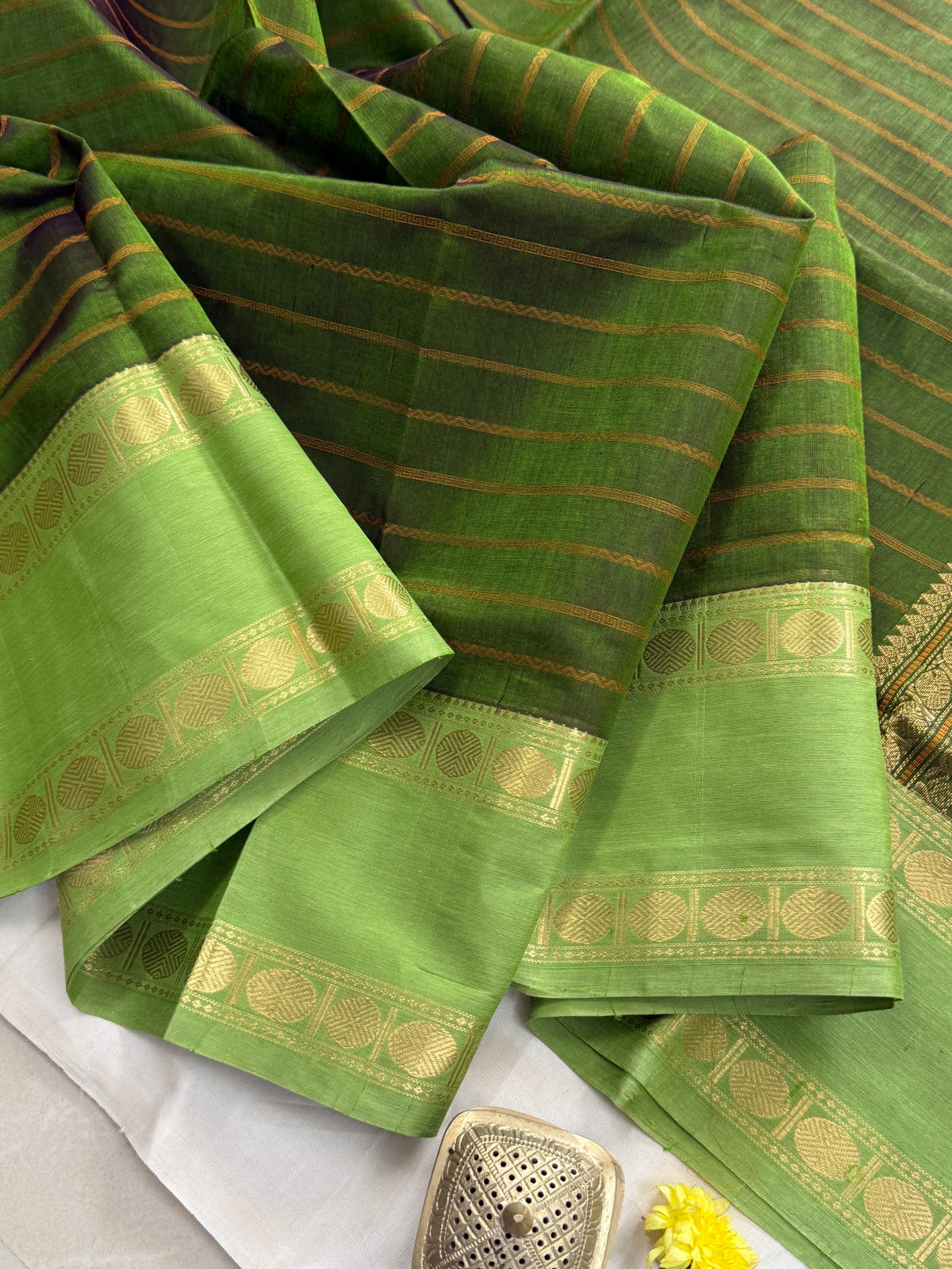 Mehandi green veldhari / cotton clsa 9530