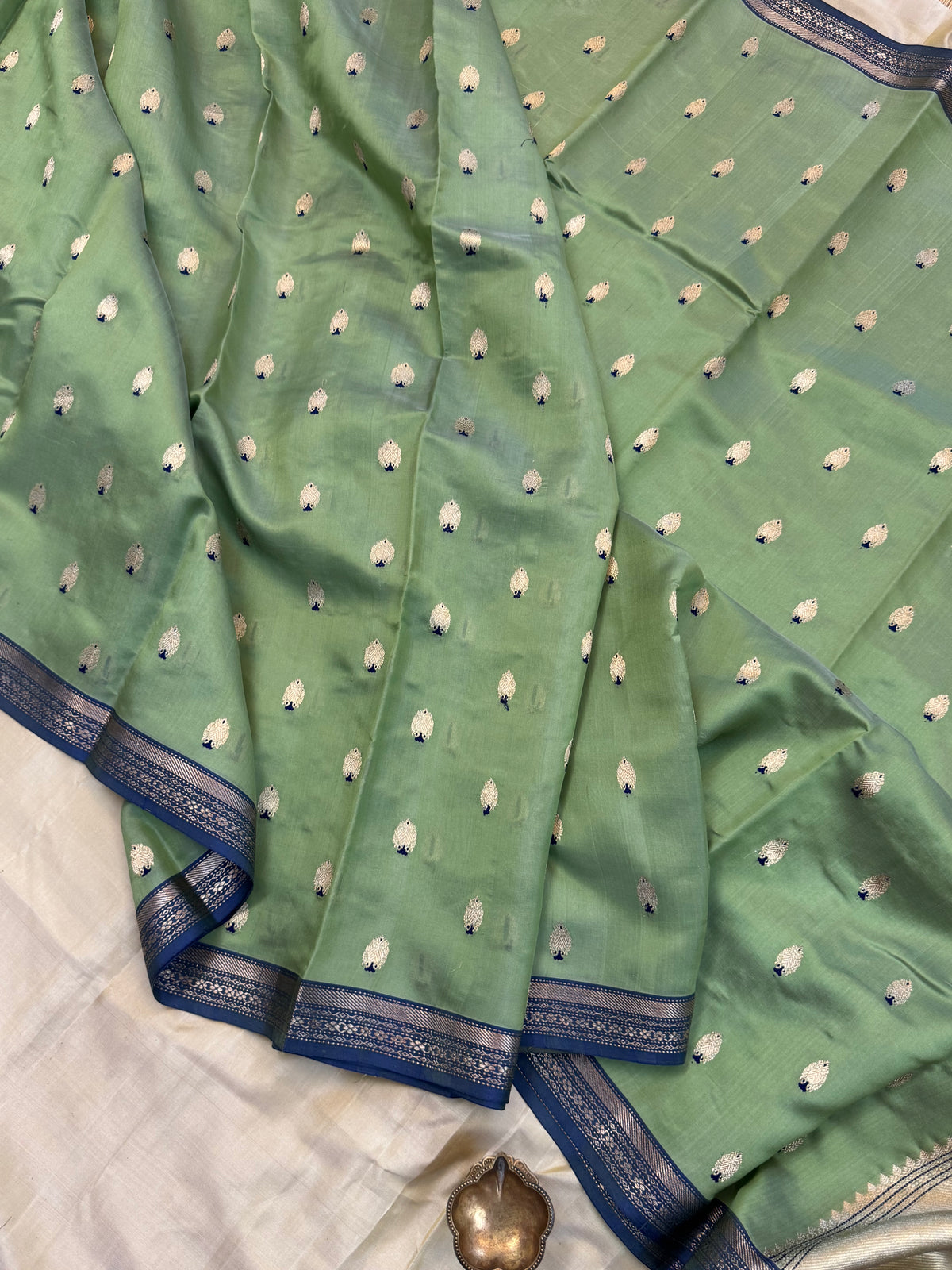 Elakai green ektara premium Royal Chanderi