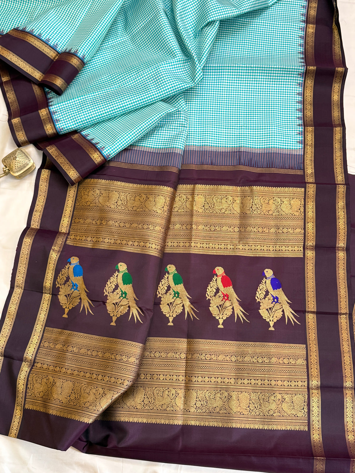 Special edition pattani Kattam and unusual kili pallu silk saree/clsa 12437