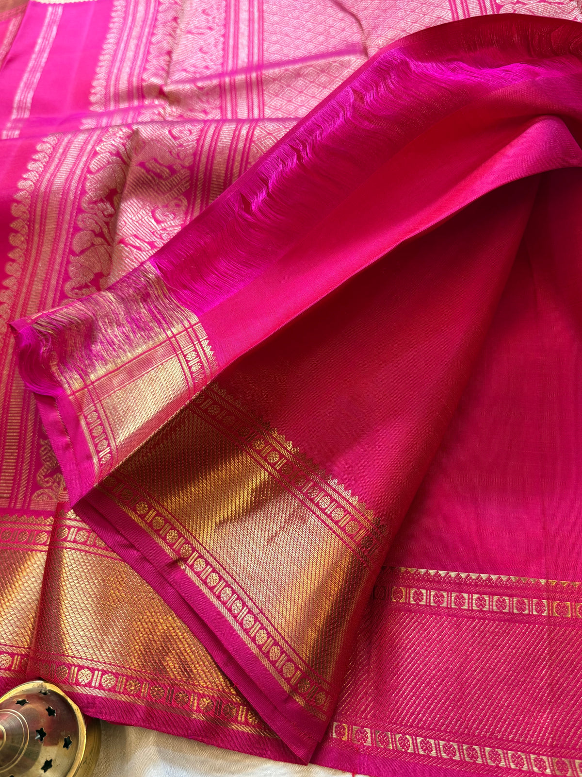 Rani pink Beñaras pet/ kanjipuram silk