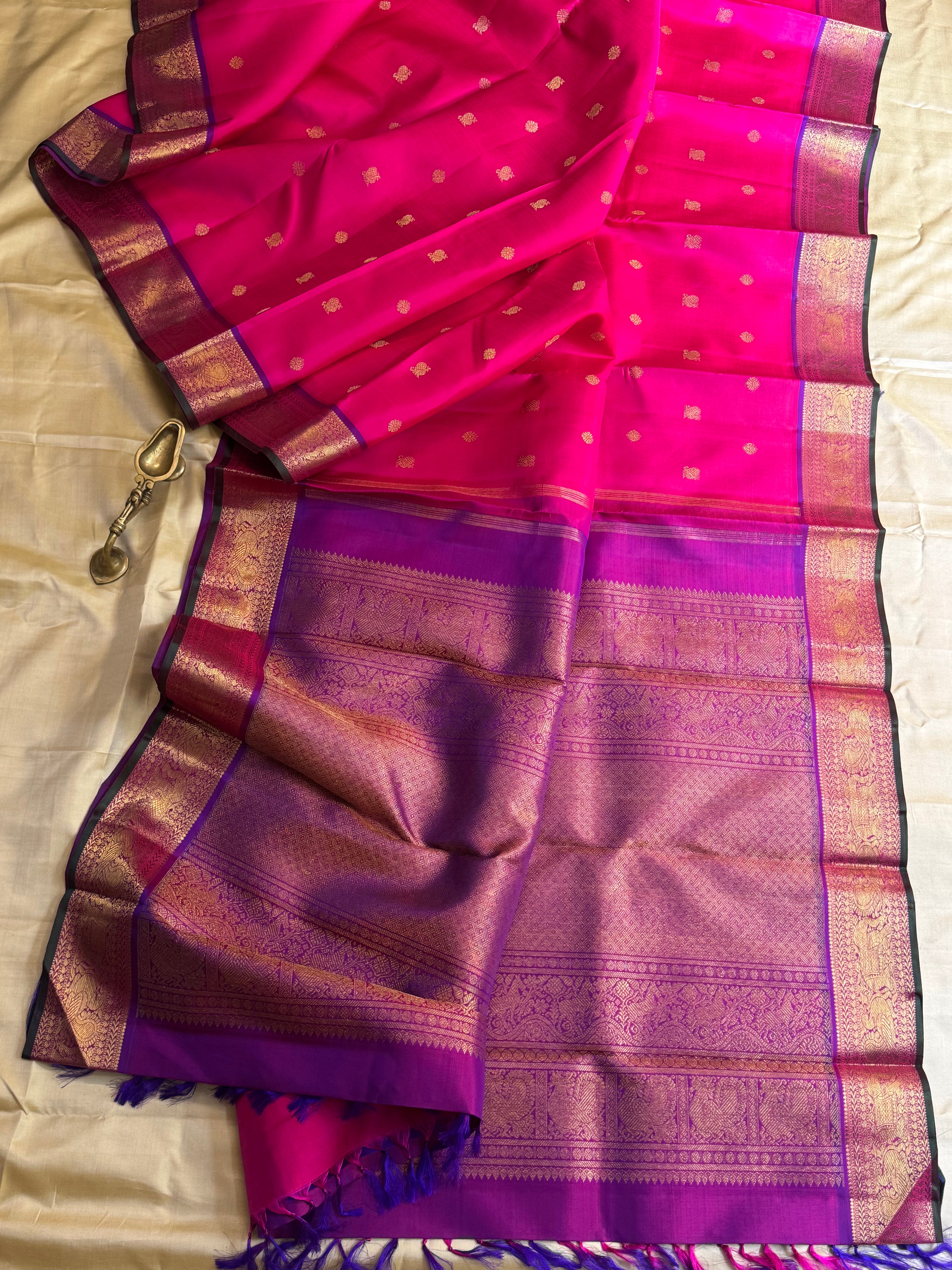 Swapnam : Strawberry pink annam pet / kanjipuram silk