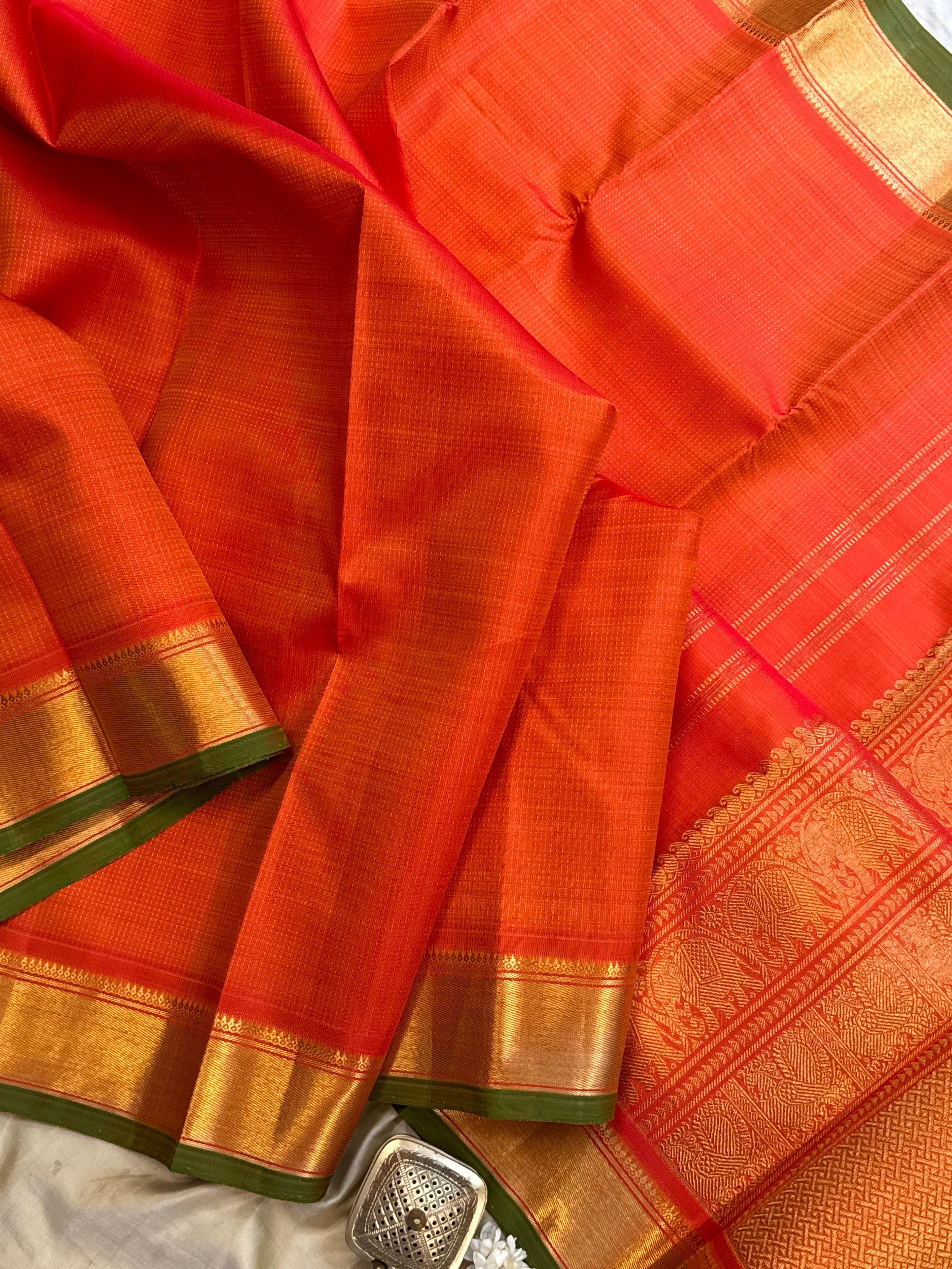 Orange zari oosivanam/ Kanjipuram silk CLSA7777