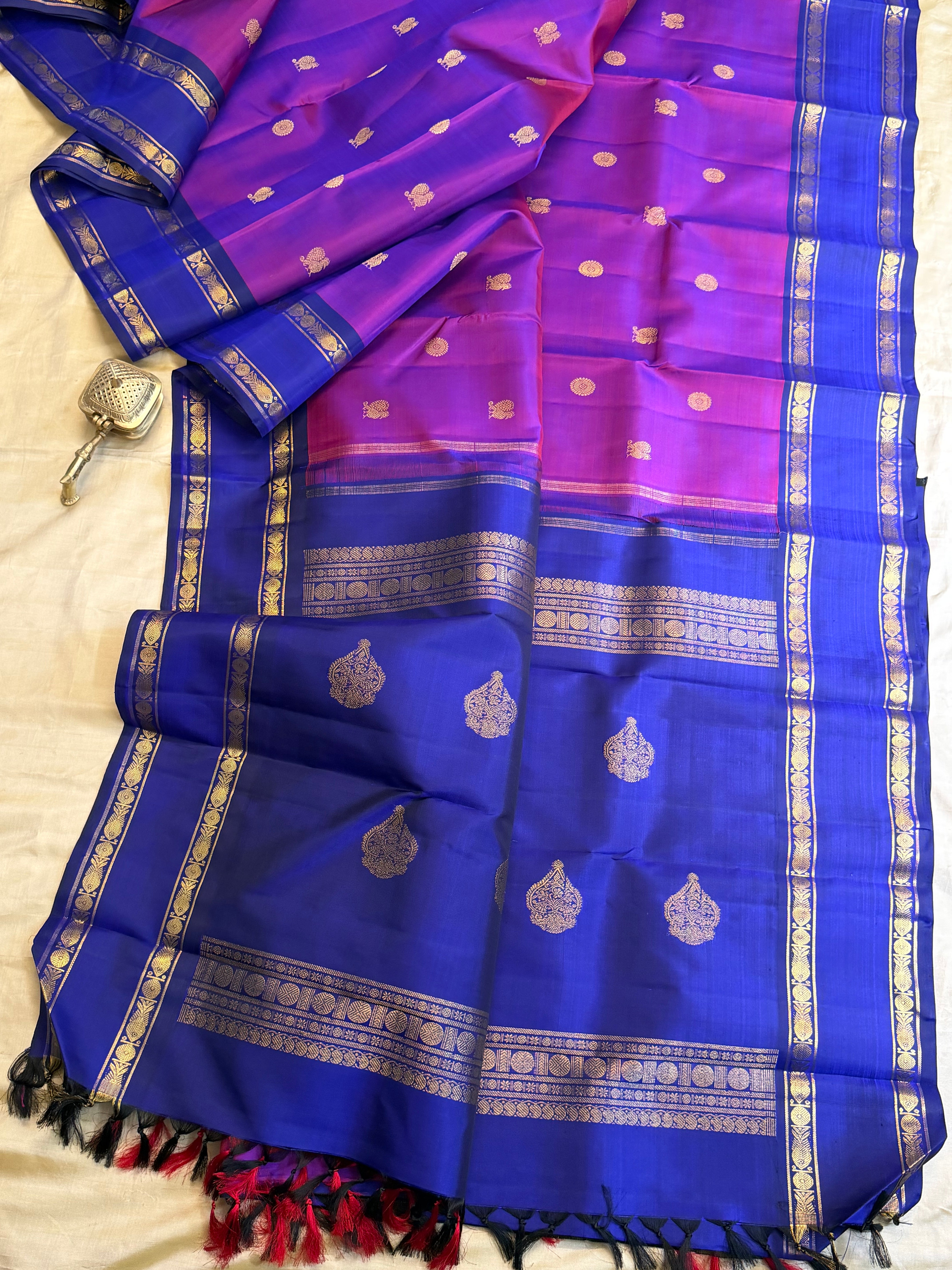 Permam : purple pink fish pet  / Kanjipuram silk CL9887
