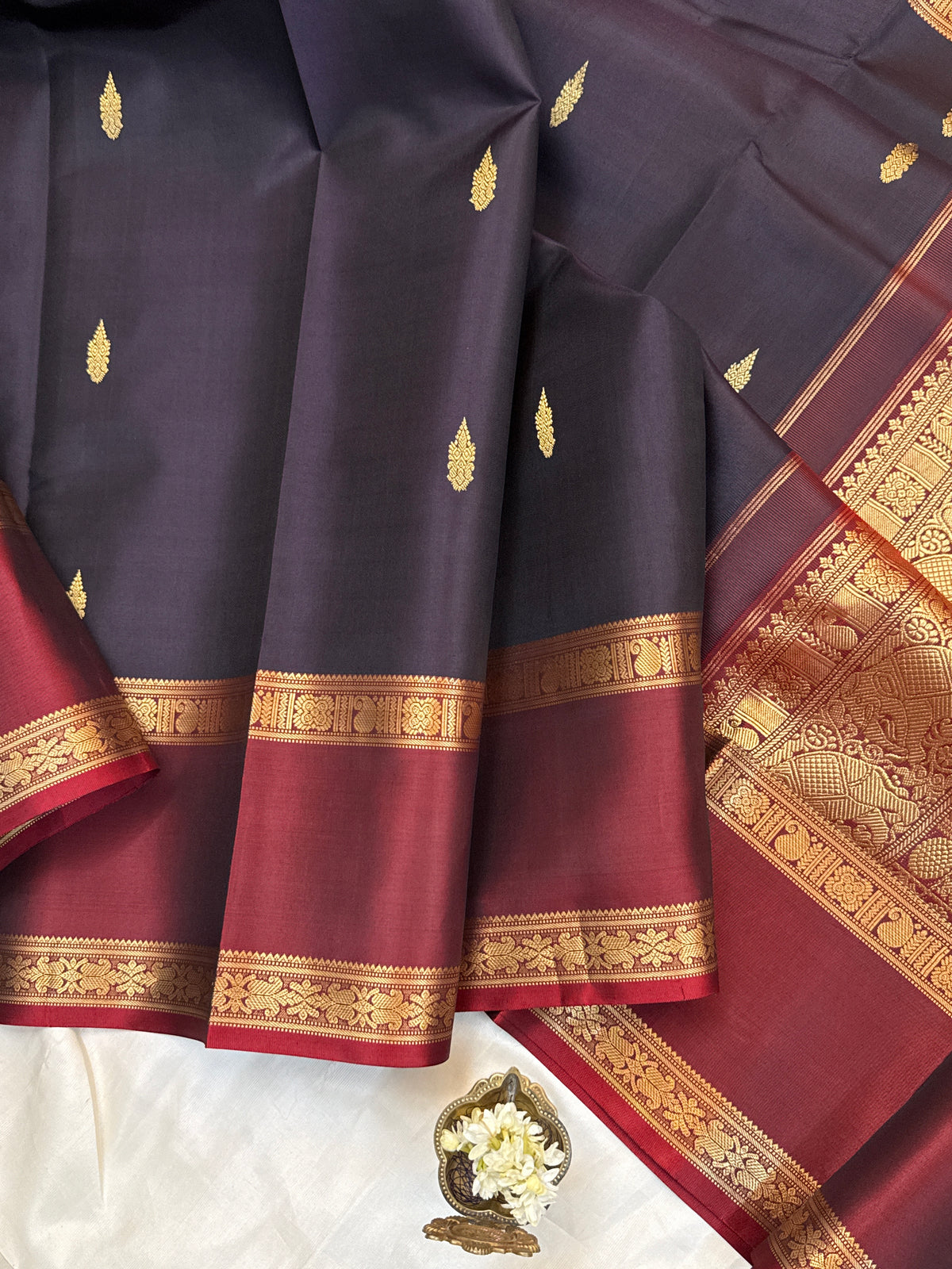 festivel edit _special Edition _ Kanchana and Rettapet border /silk saree clsa 12405