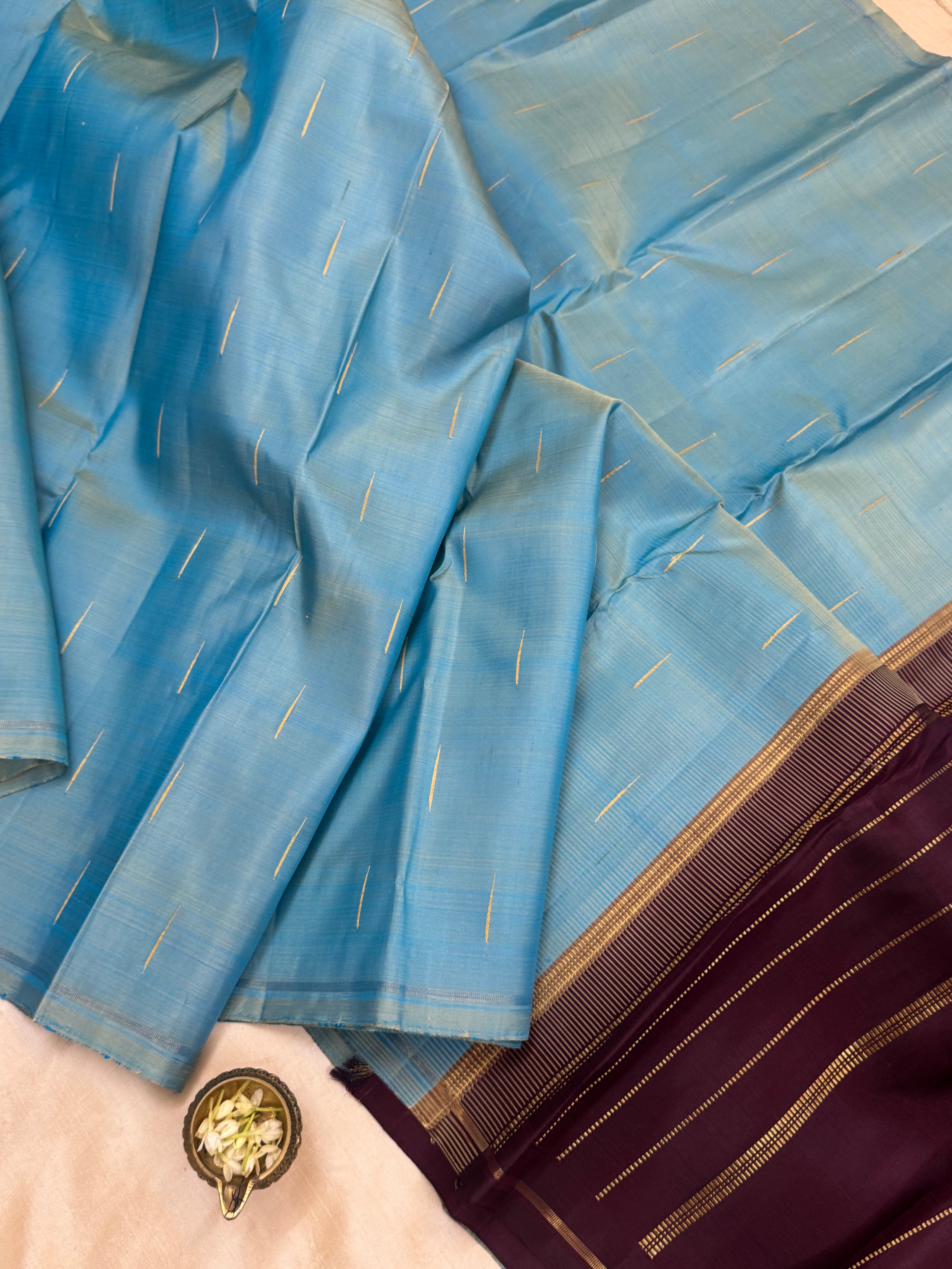 Malli moggu powder blue    / Kanjipuram silk CLSA9890