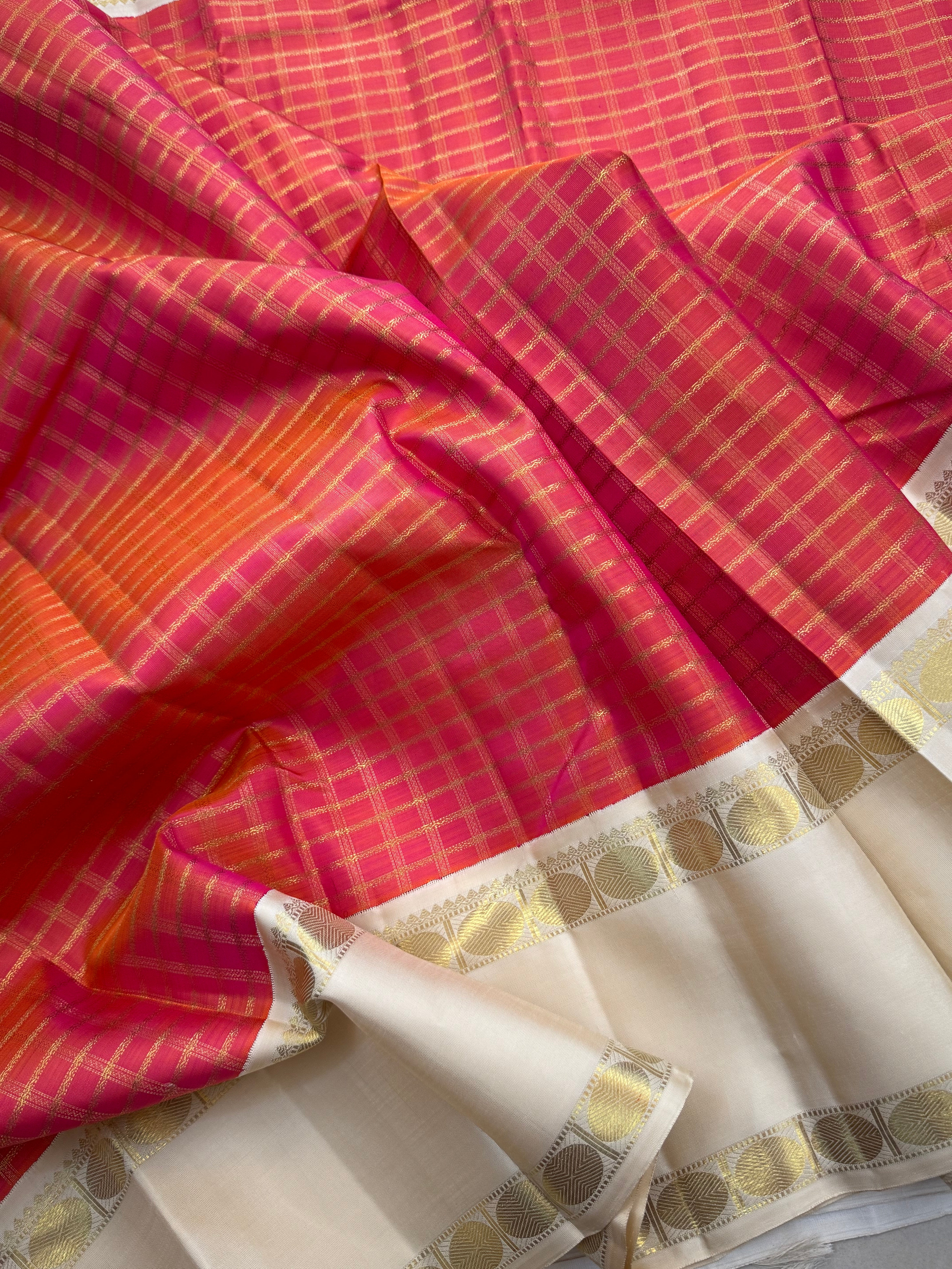 Zari Kattam Kai korvai retta pet / kanjipuram silk CLSA9875