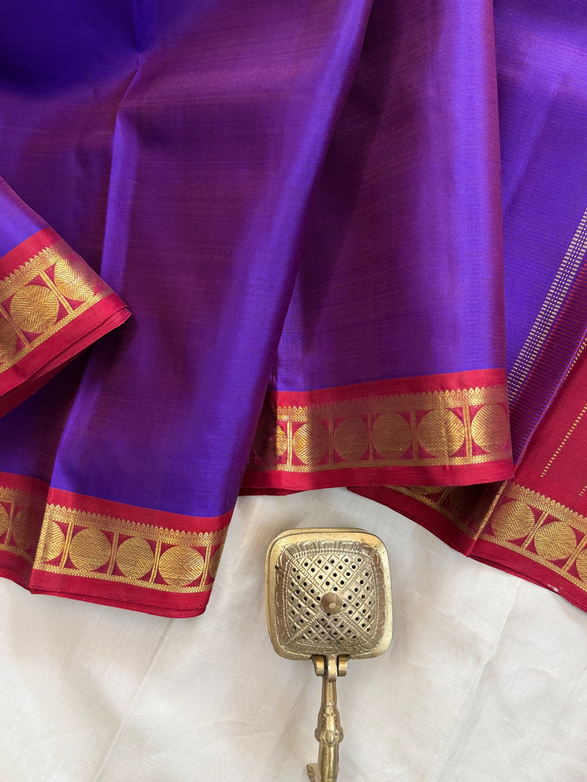 royal purple small border Zari Butta/kanjipuram silk saree clsa 11567