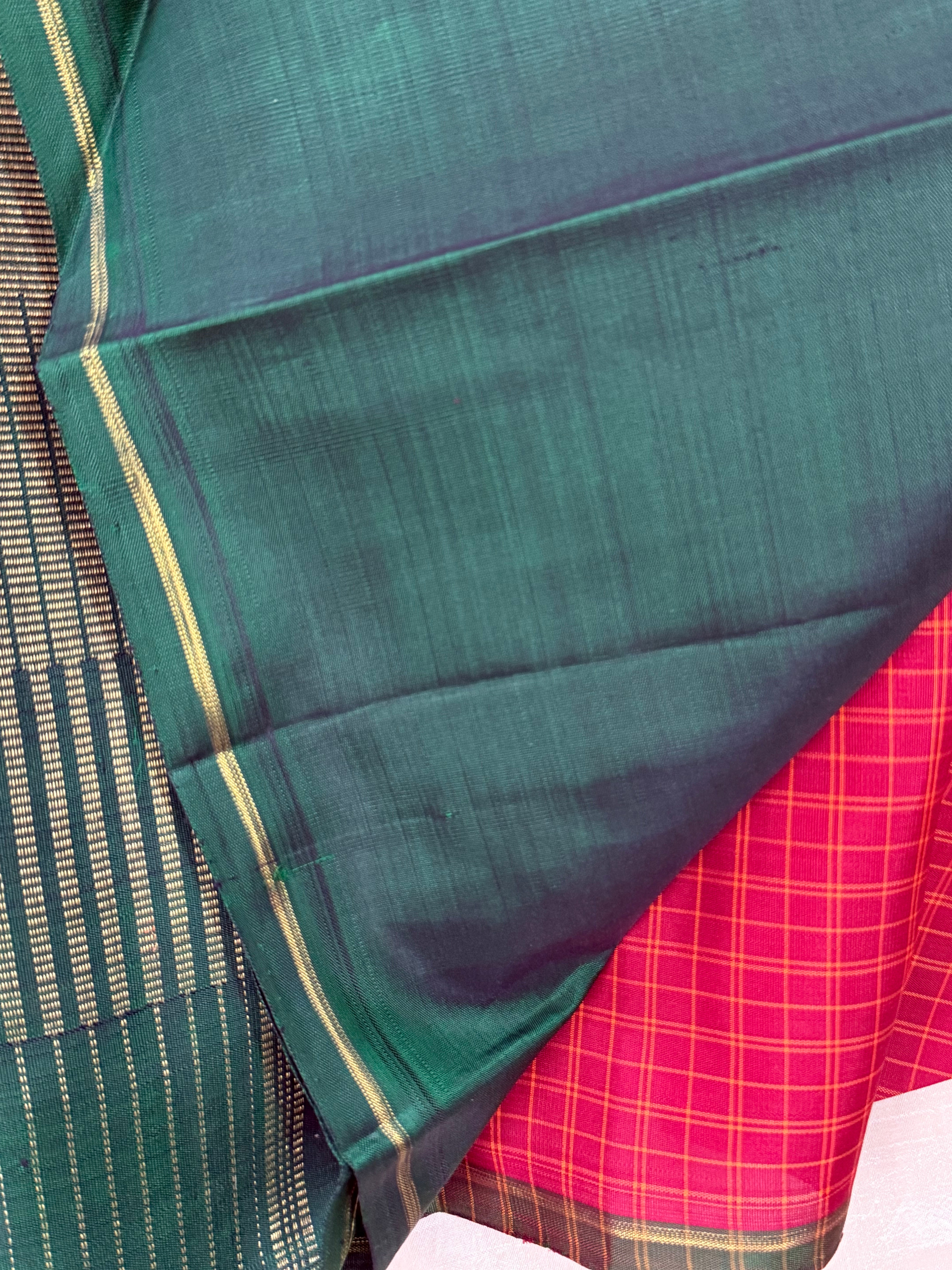 Araku kattam borderless/ Kanjipuram silk