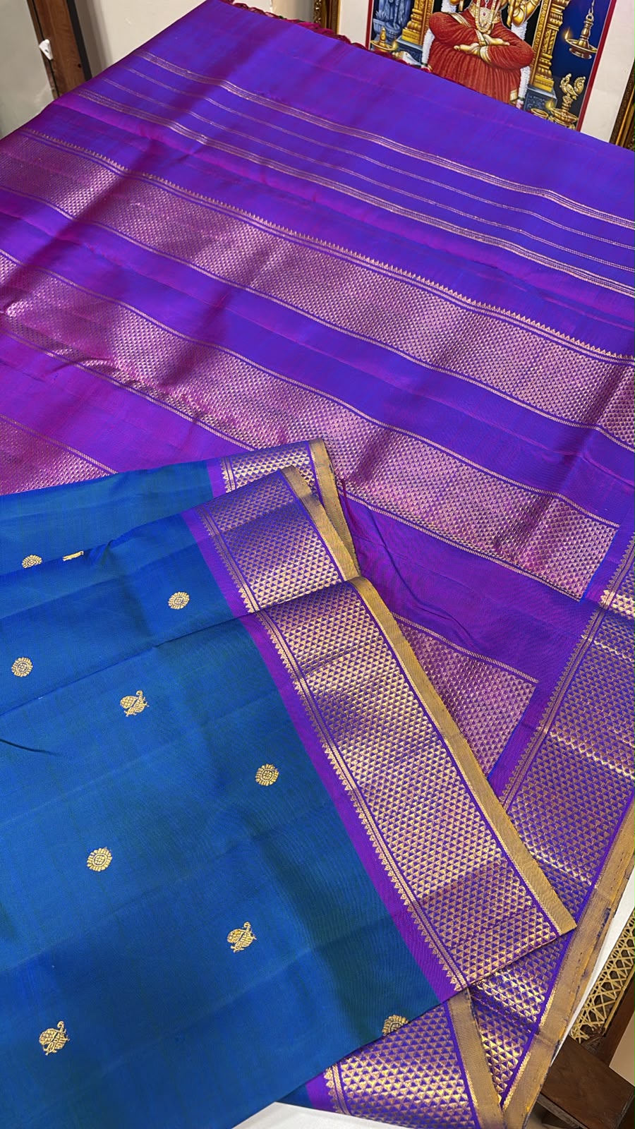 9 yards mayilkazhuthu / kanjipuram silk saree