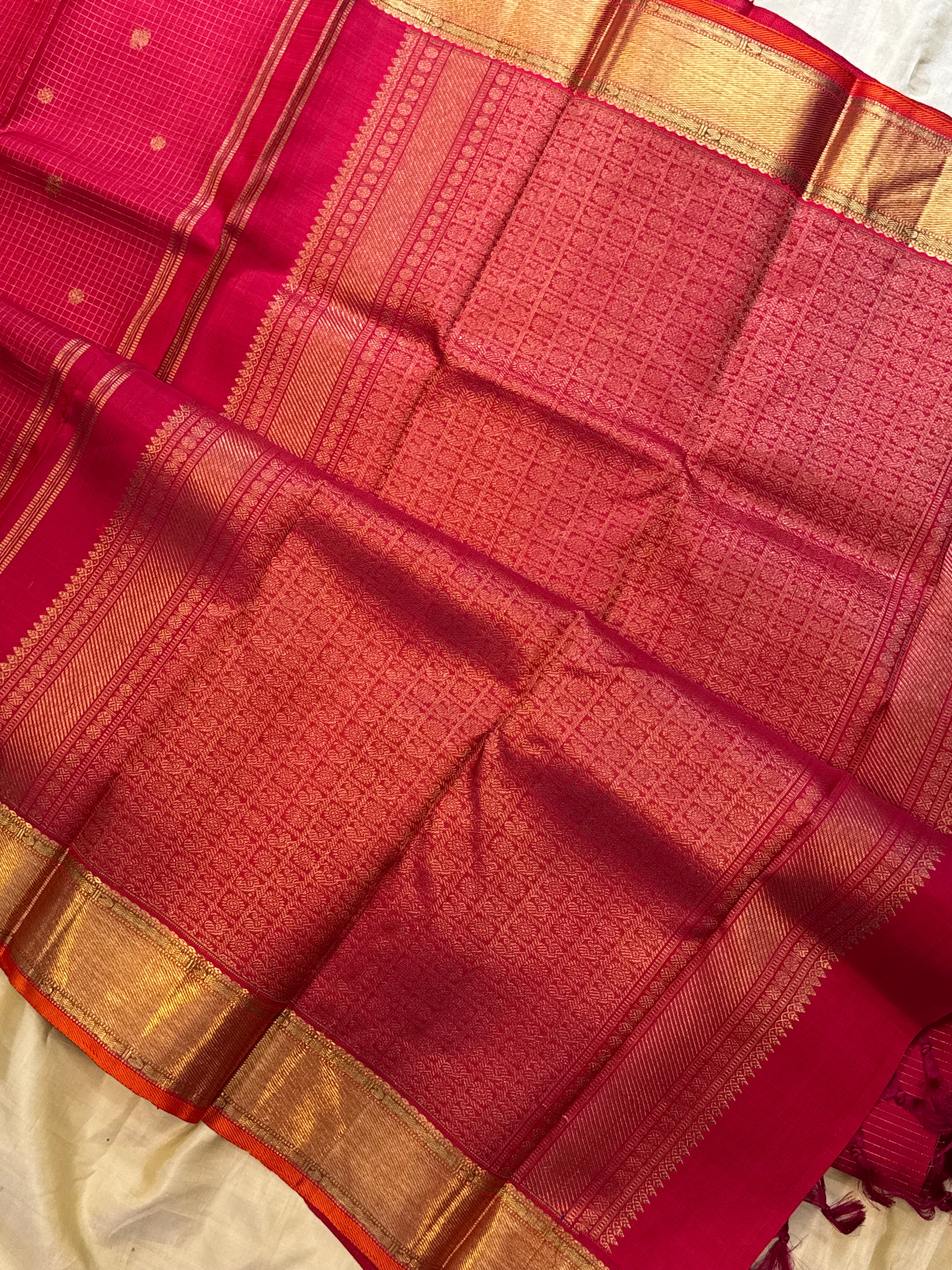 Red zari kattam butta / Kanjipuram silk CLSA2129