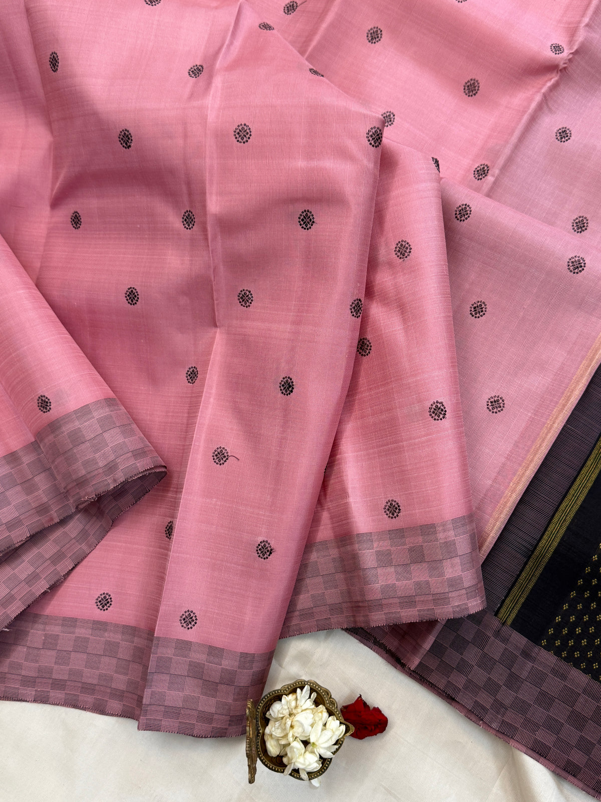 Pink body thread butta/ kanjipuram silk saree clsa 11384